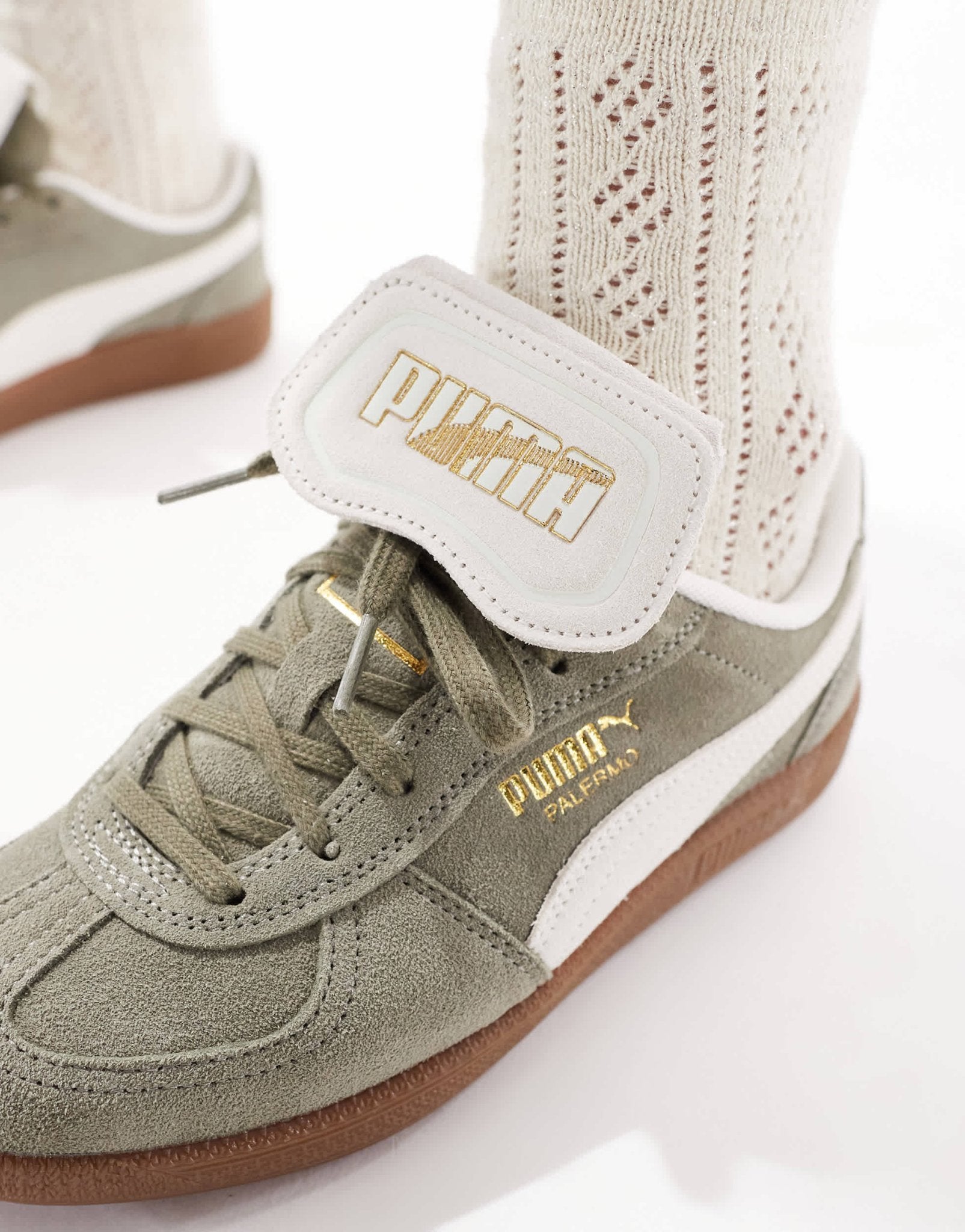 Puma Palermo Premium trainers in green - ASOS Sample Sale
