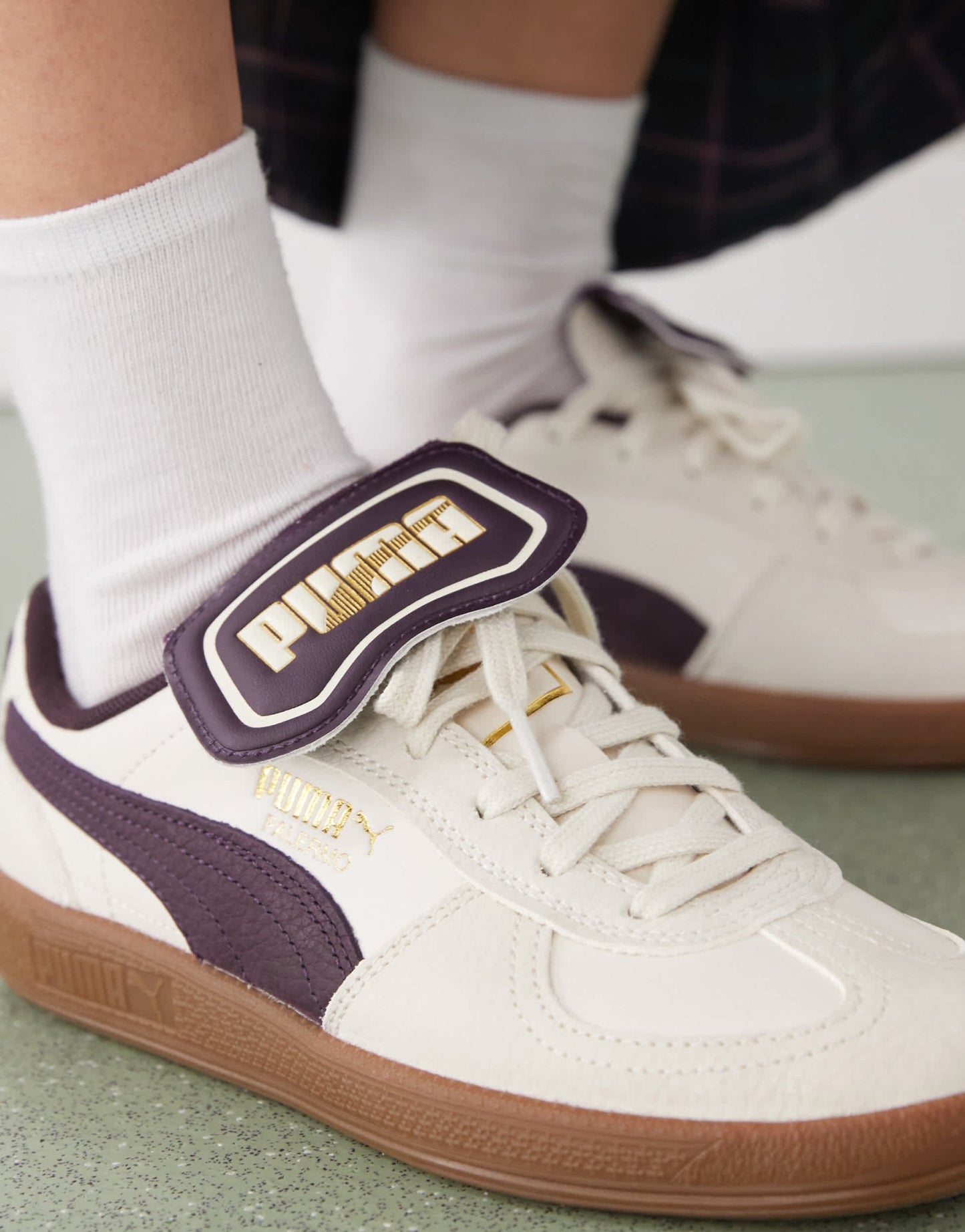 Puma Palermo Premium trainers in off white & plum - ASOS Sample Sale