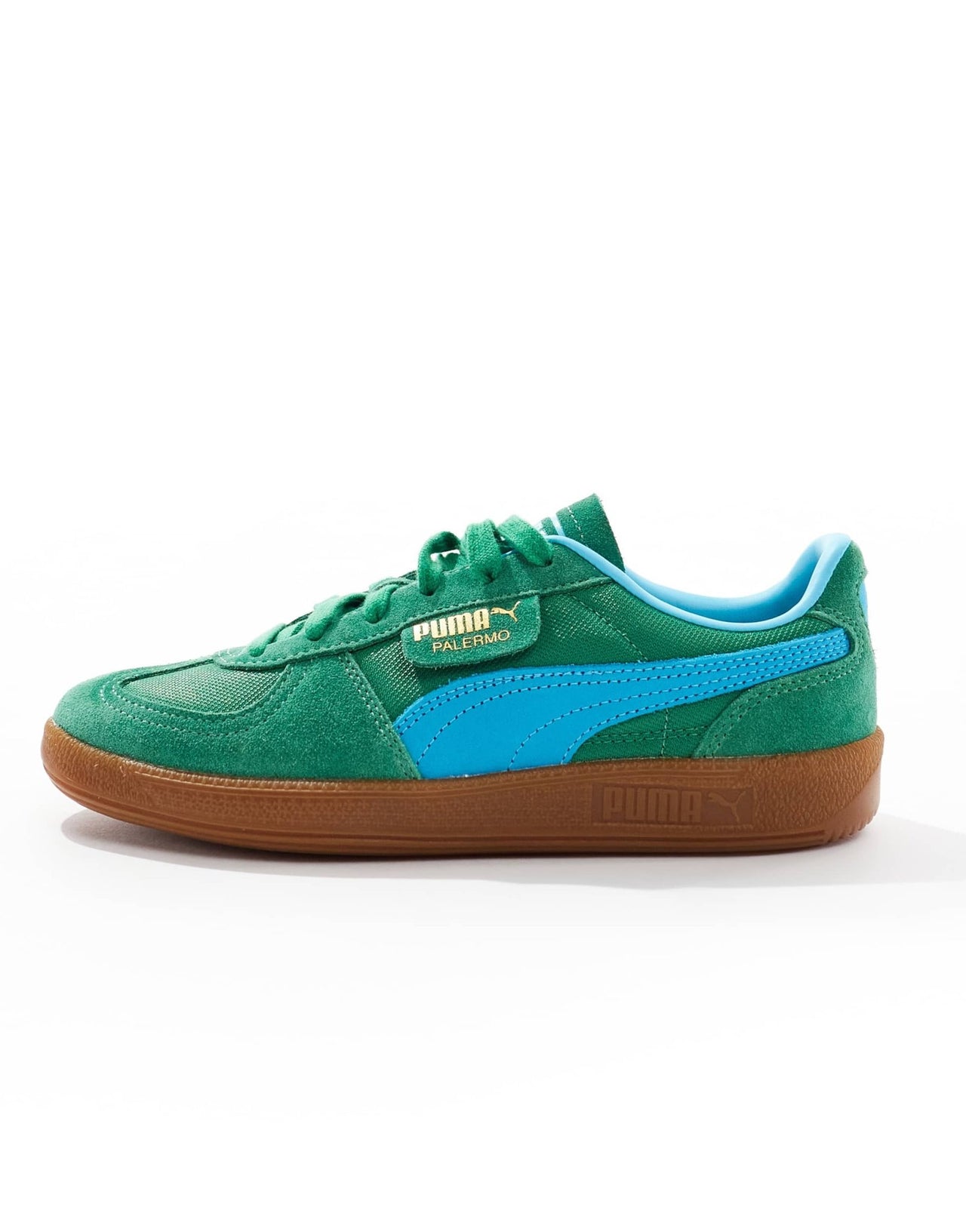 Puma Palermo Vintage trainers in green & blue - ASOS Sample Sale