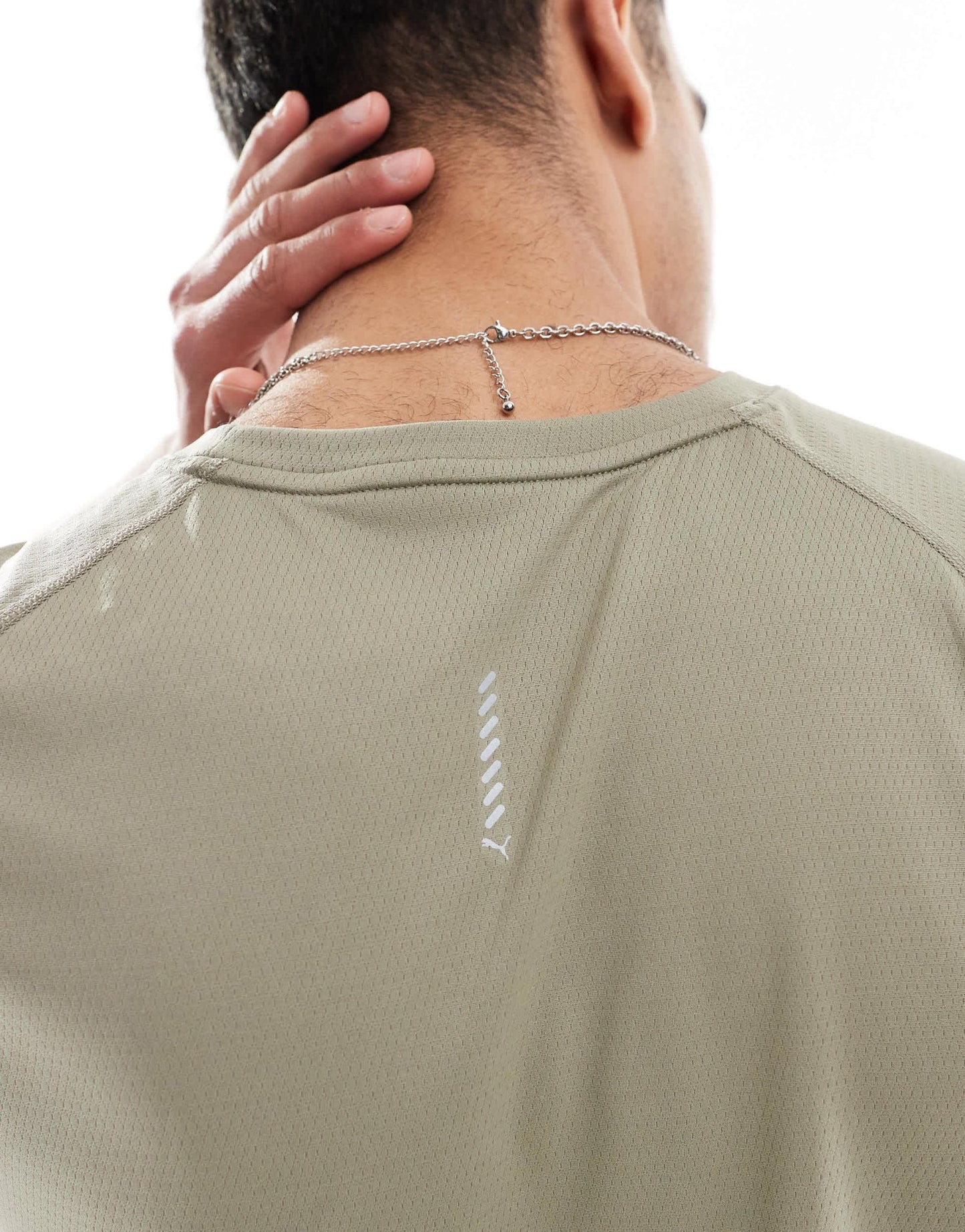 Puma Run Velocity t-shirt in khaki with red piping - ASOS Sample Sale