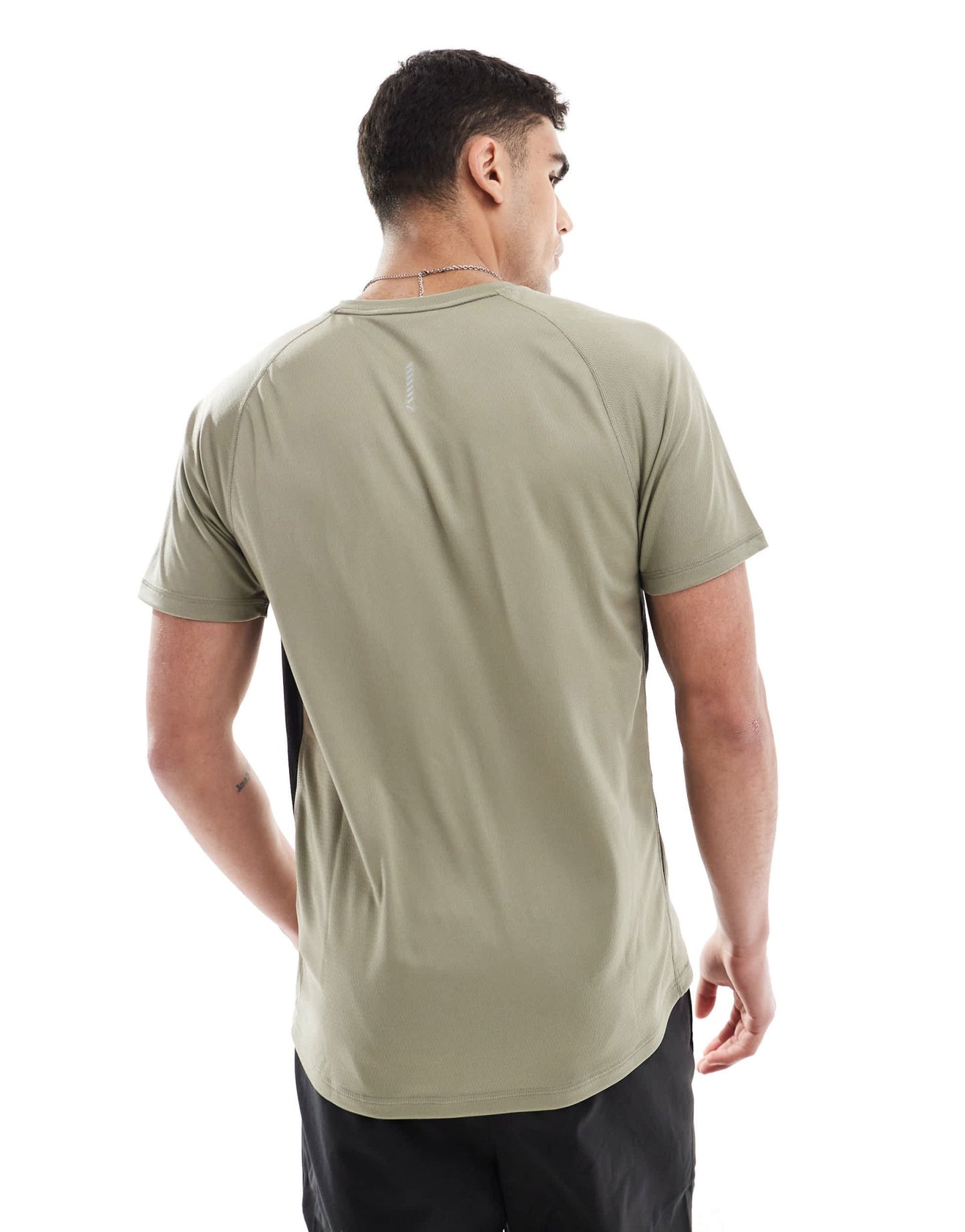 Puma Run Velocity t-shirt in khaki with red piping - ASOS Sample Sale
