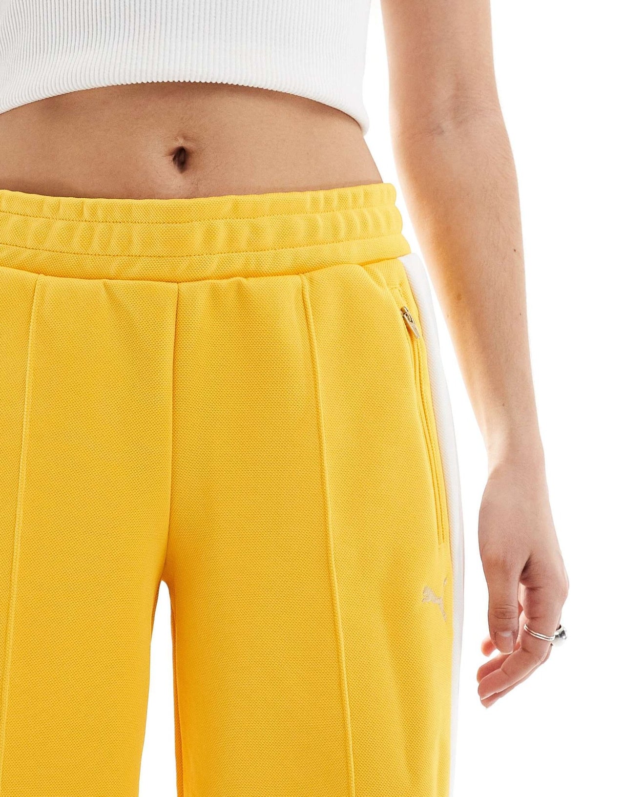 Puma T7 low rise track trousers in yellow - ASOS Sample Sale