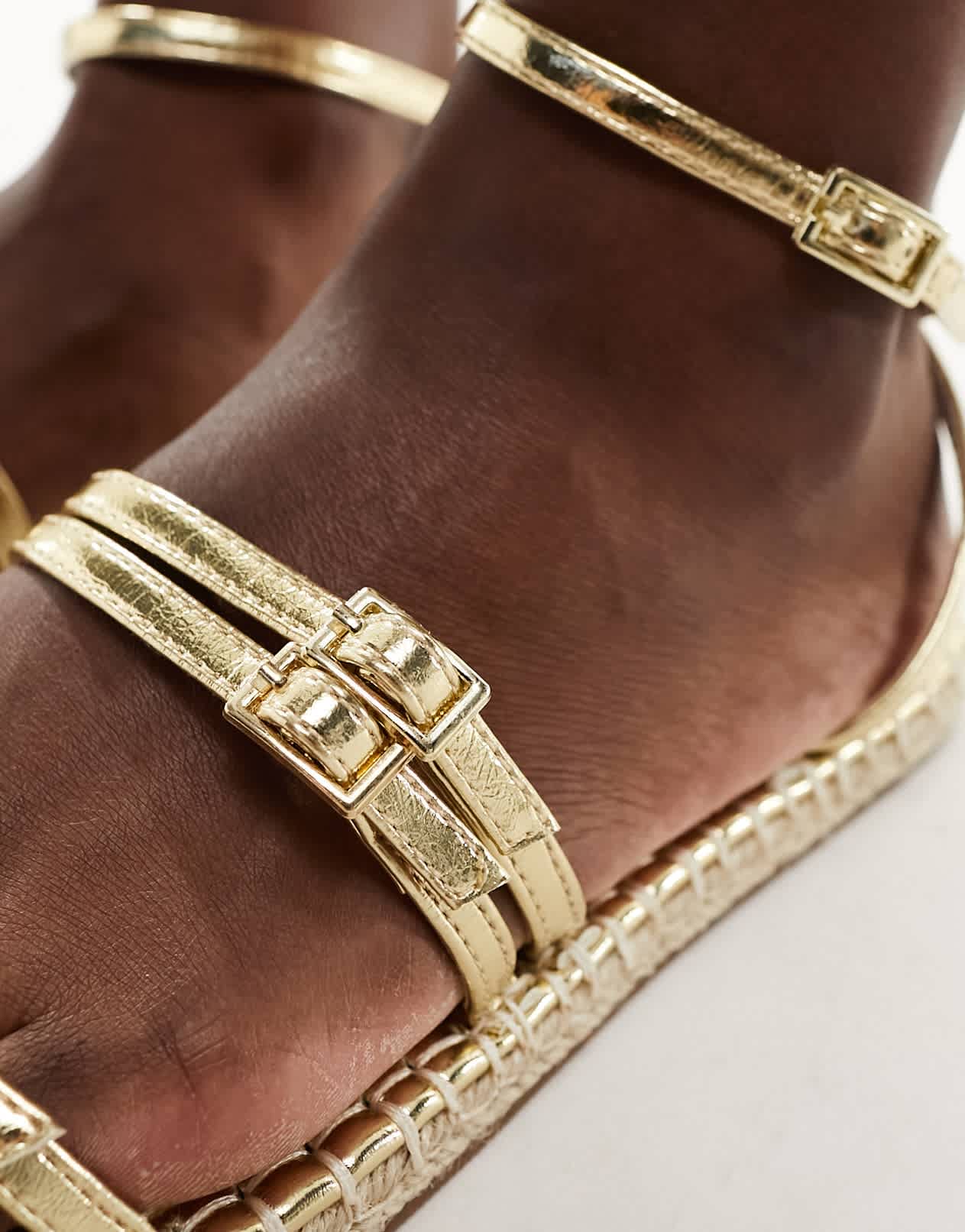 RAID Elodiya flat espadrille sandals in gold - ASOS Sample Sale