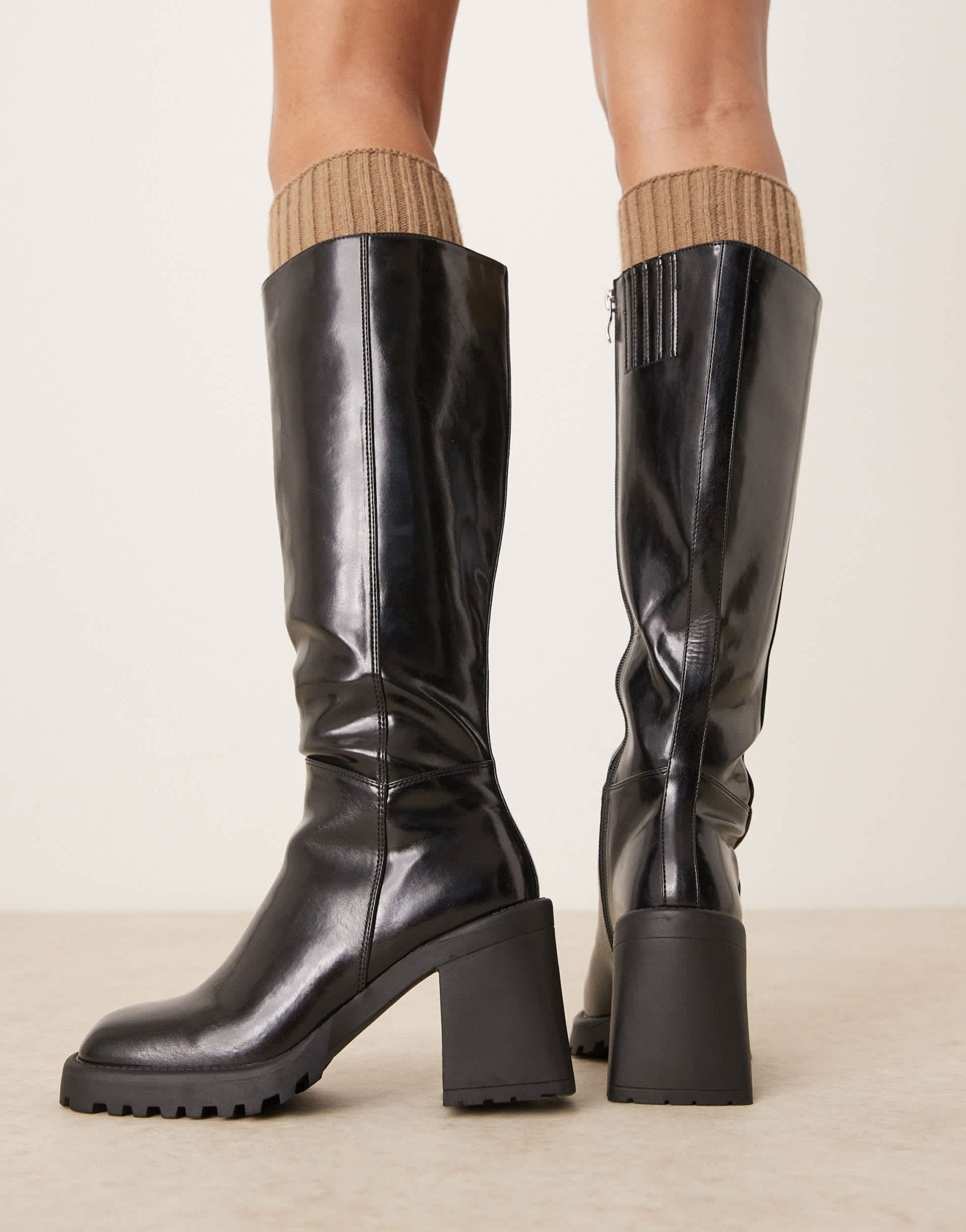 RAID Mayah knee boots in black - ASOS Sample Sale