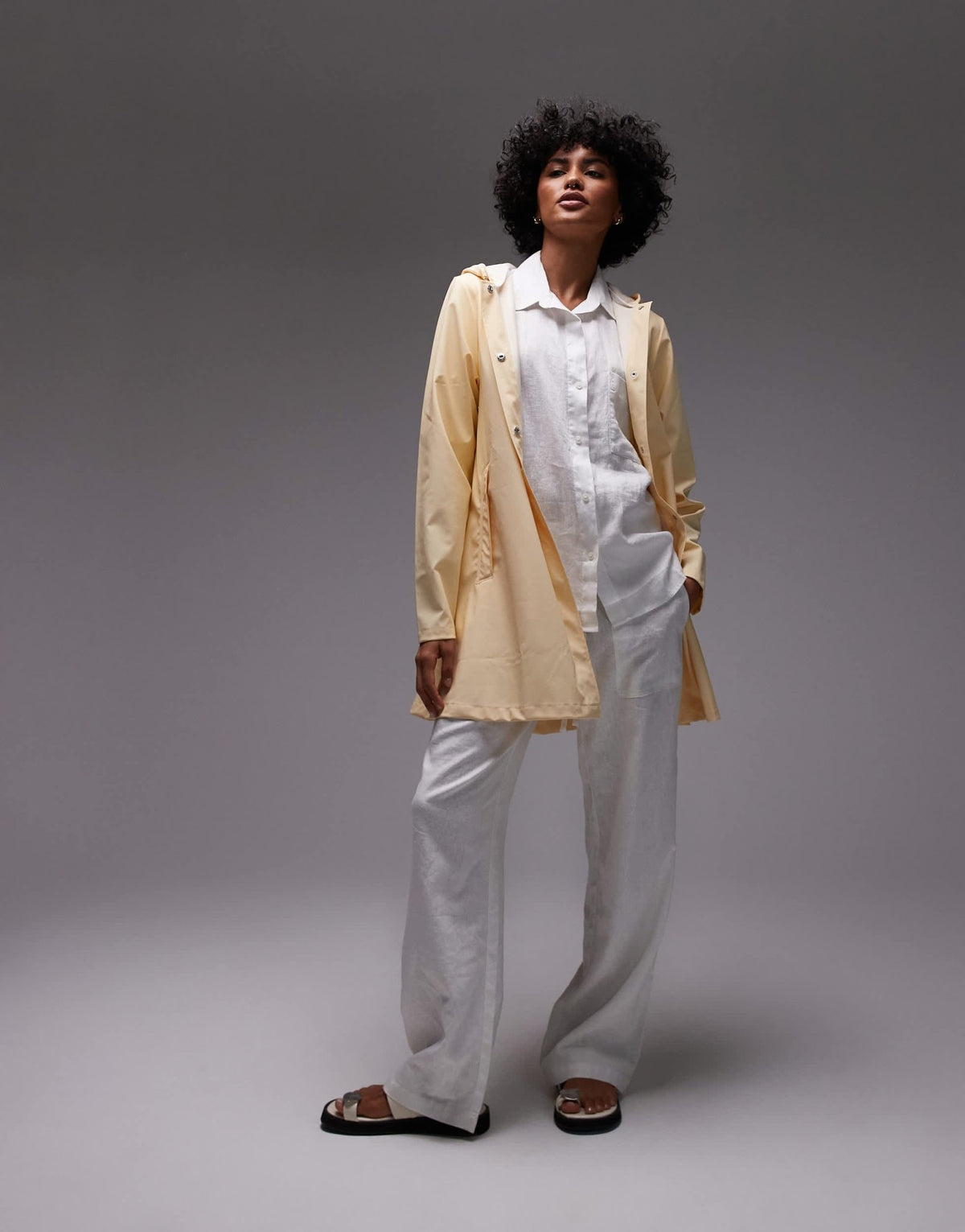 Rains A-line waterproof jacket in light peach - ASOS Sample Sale