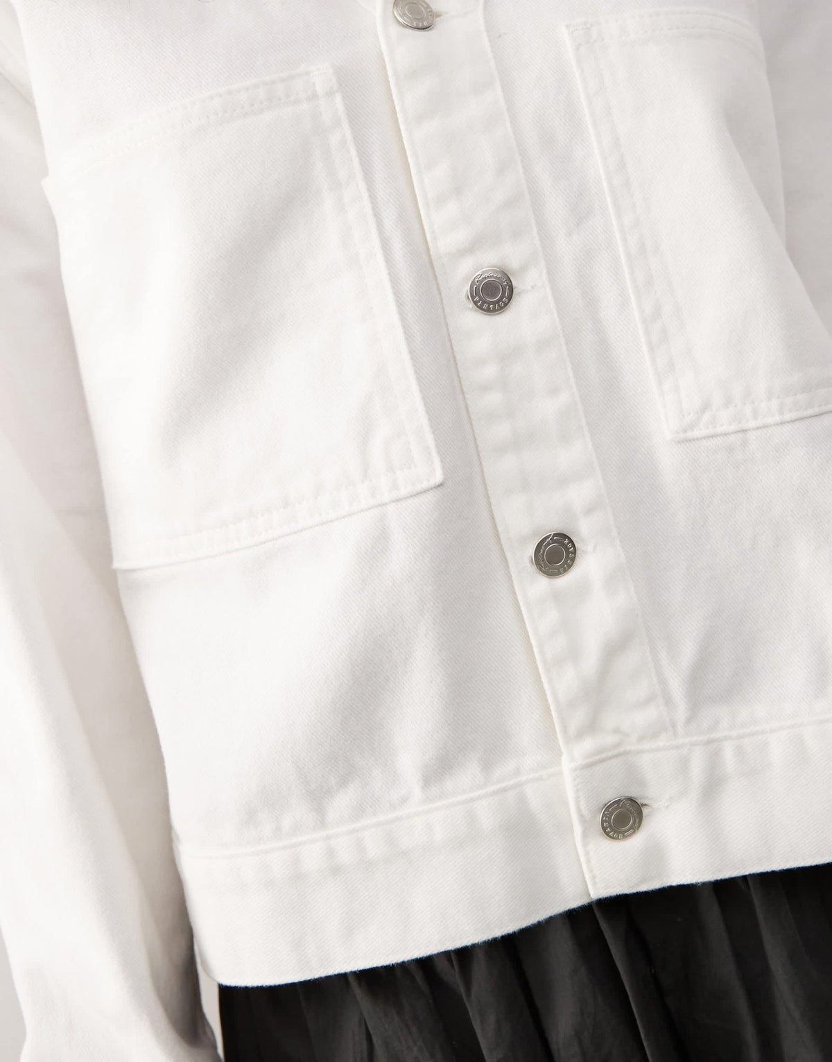 Reclaimed Vintage denim baseball shirt in ecru - ASOS Sample Sale