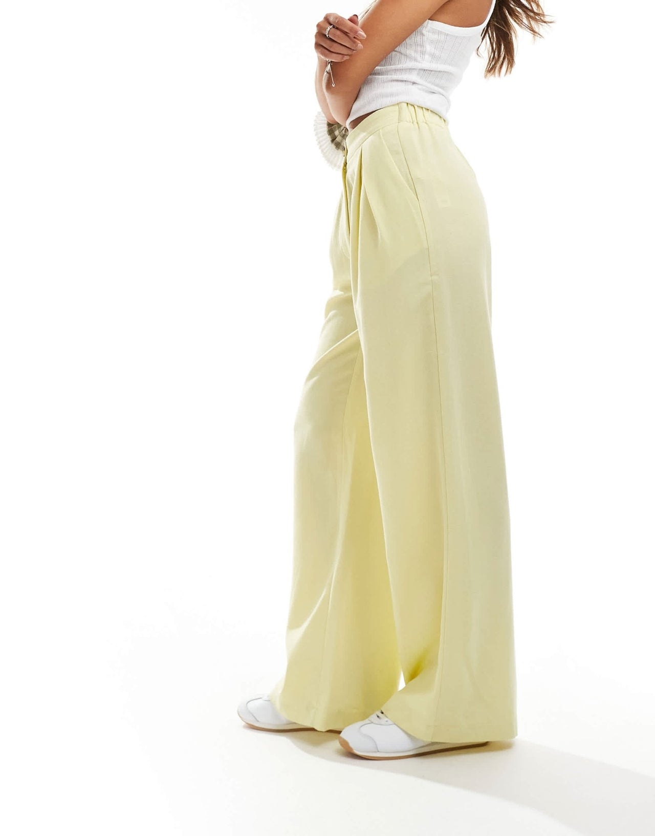 Reclaimed Vintage mensy wide leg trouser in linen look - ASOS Sample Sale