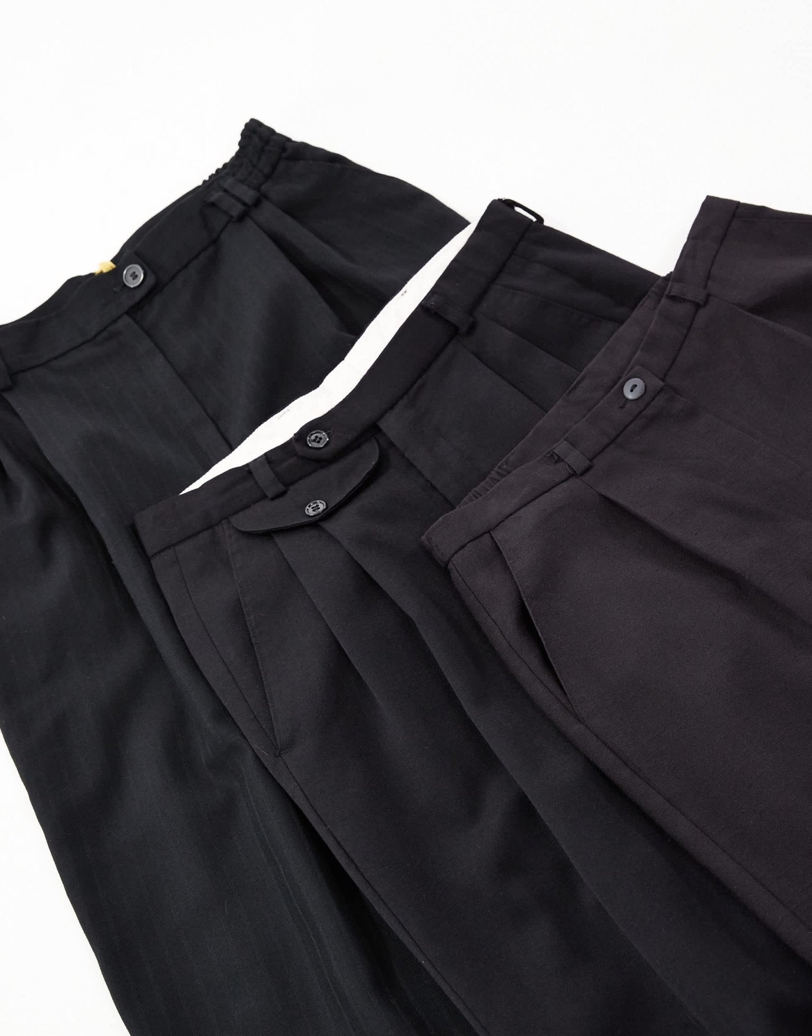 Reclaimed Vintage Revived x Glass Onion slouchy dad trouser in black - ASOS Sample Sale
