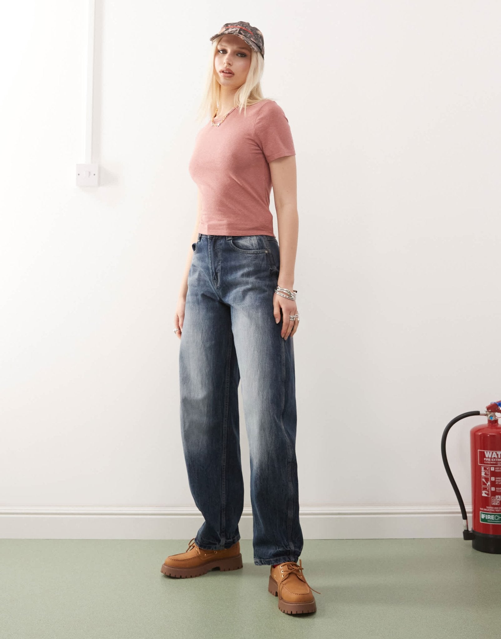Reclaimed Vintage slim fit baby t-shirt in pink - ASOS Sample Sale