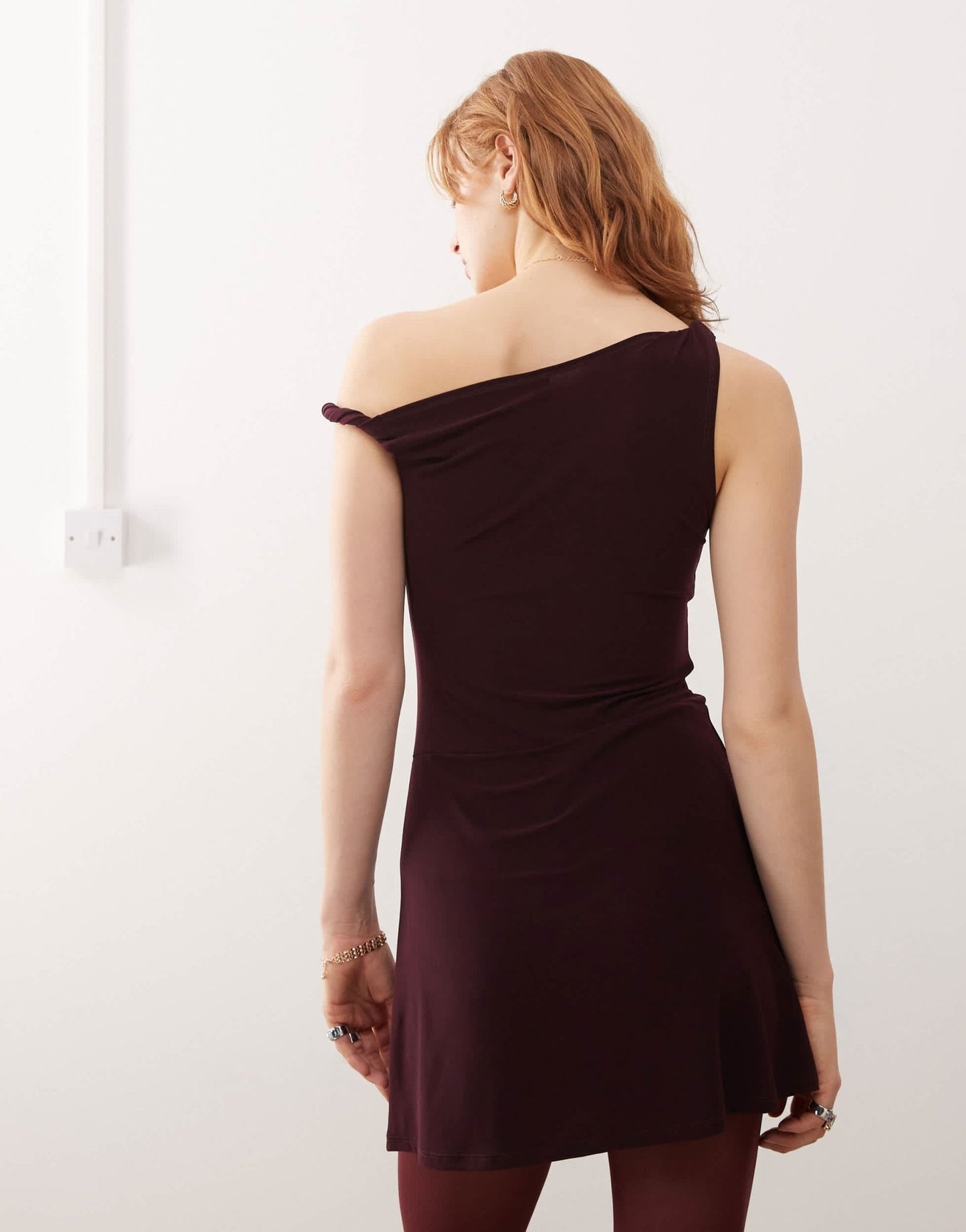 Reclaimed Vintage slinky skort dress in dark plum - ASOS Sample Sale