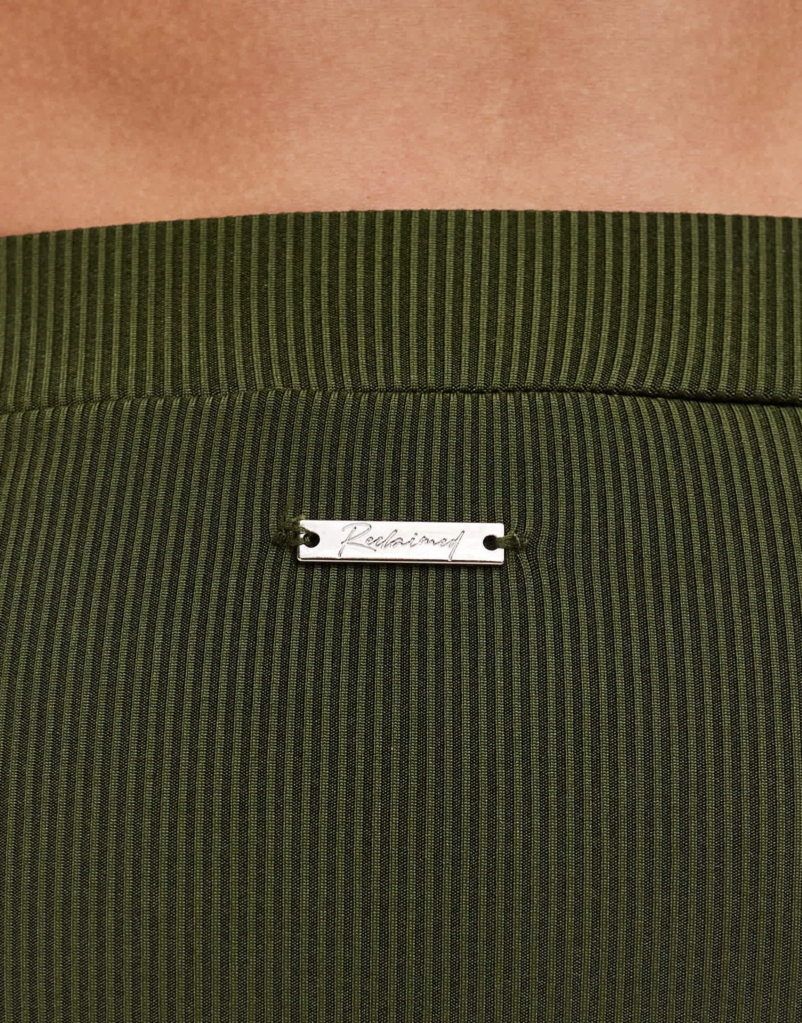 Reclaimed Vintage swim trunk in khaki rib - ASOS Sample Sale