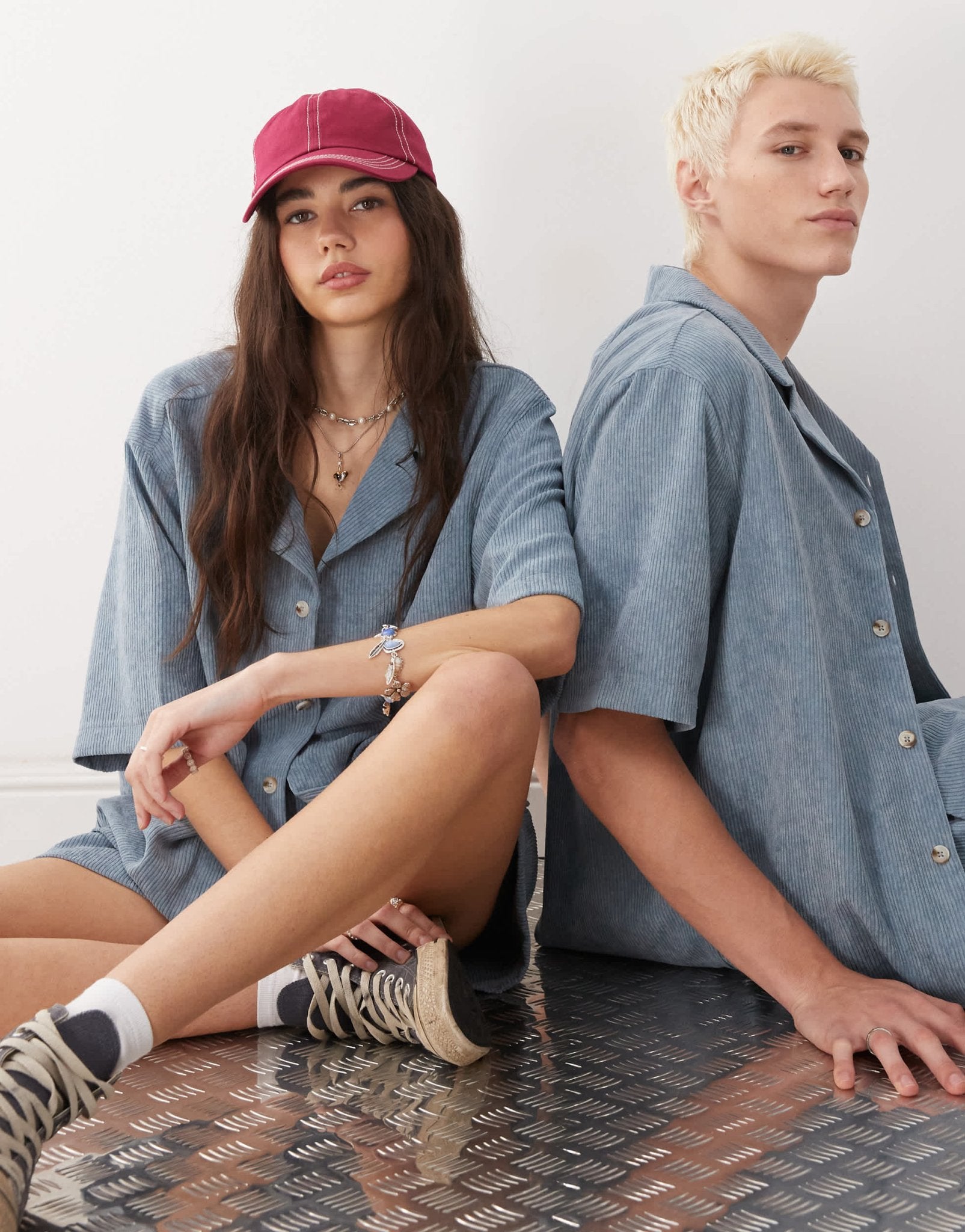 Reclaimed Vintage unisex cord shirt in blue - ASOS Sample Sale