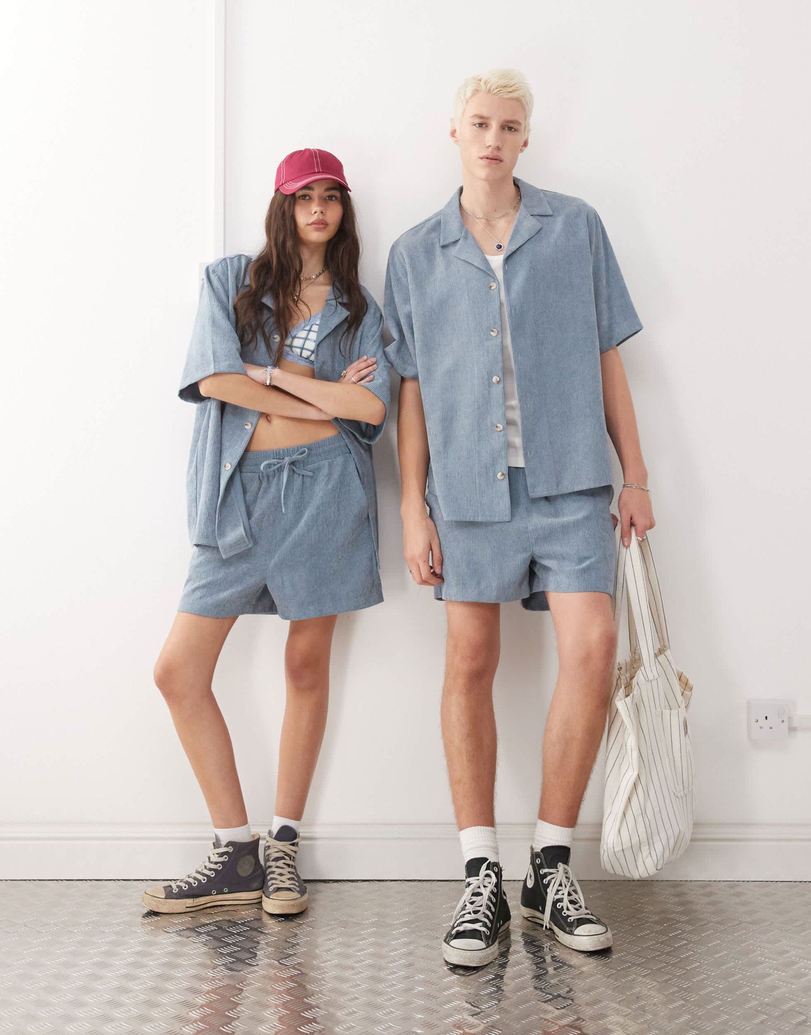 Reclaimed Vintage unisex cord short in blue - ASOS Sample Sale