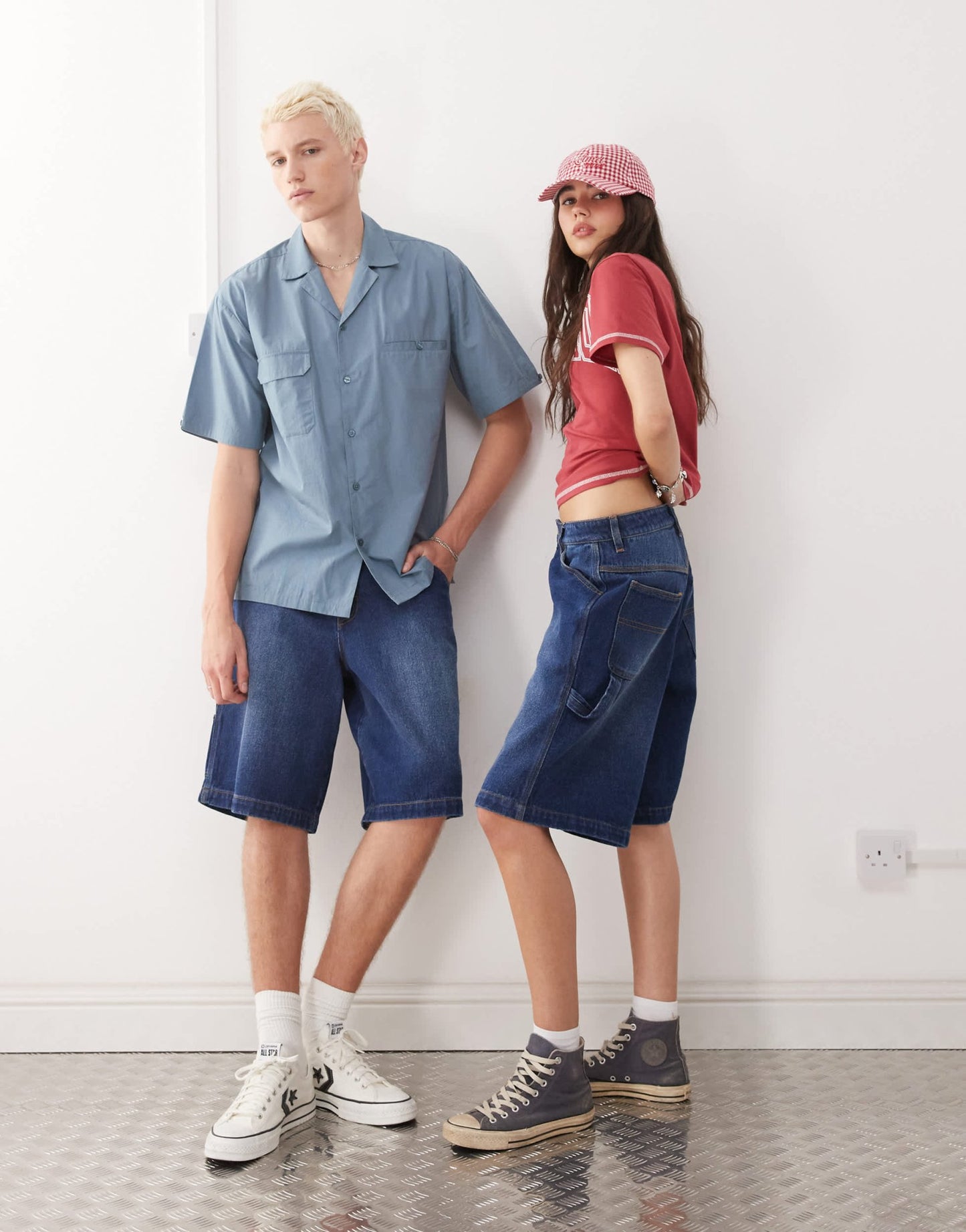 Reclaimed Vintage unisex denim skate short in denim blue wash - ASOS Sample Sale