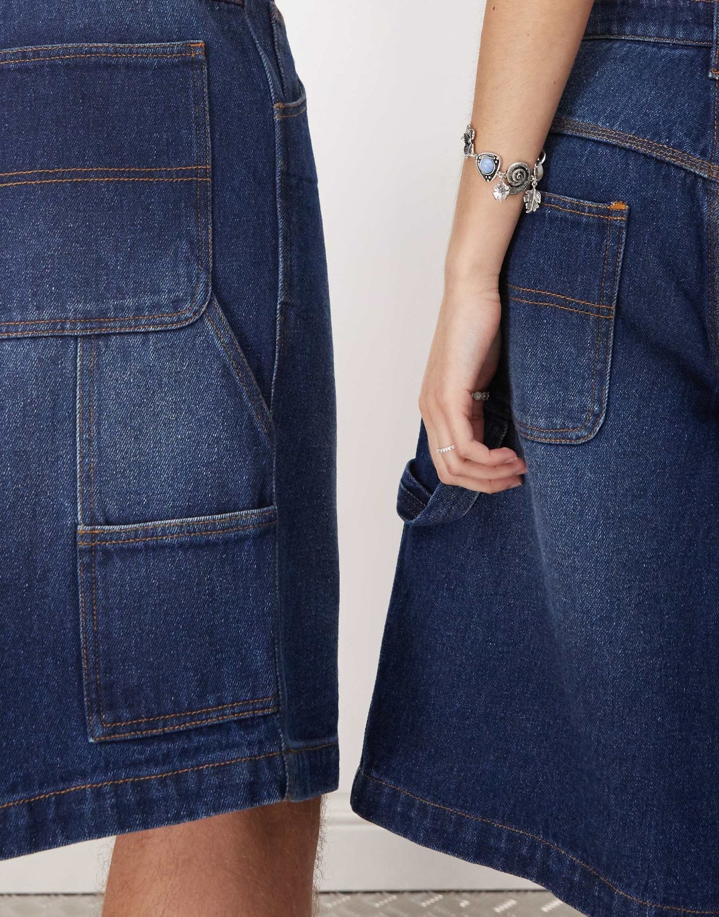 Reclaimed Vintage unisex denim skate short in denim blue wash - ASOS Sample Sale