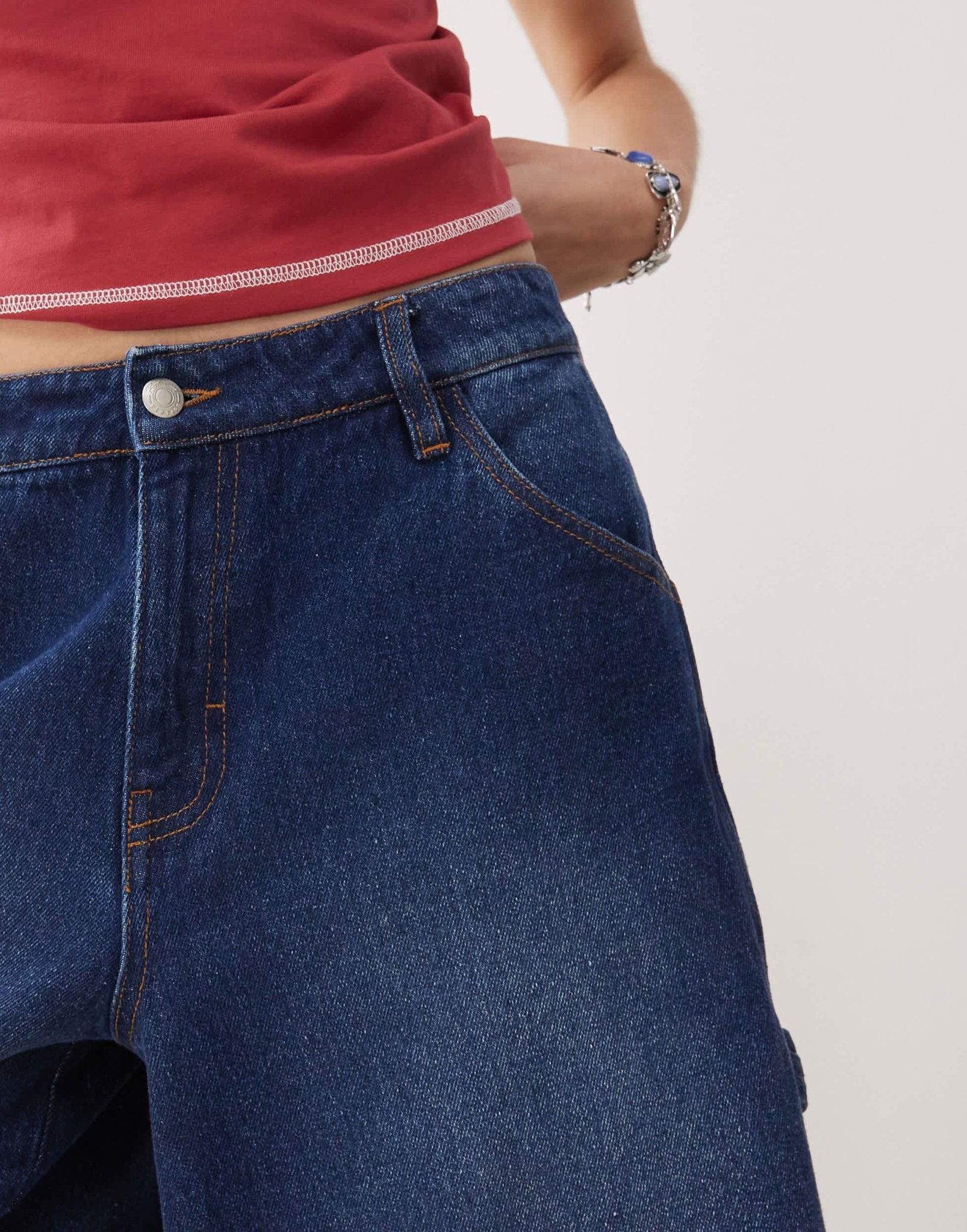 Reclaimed Vintage unisex denim skate short in denim blue wash - ASOS Sample Sale