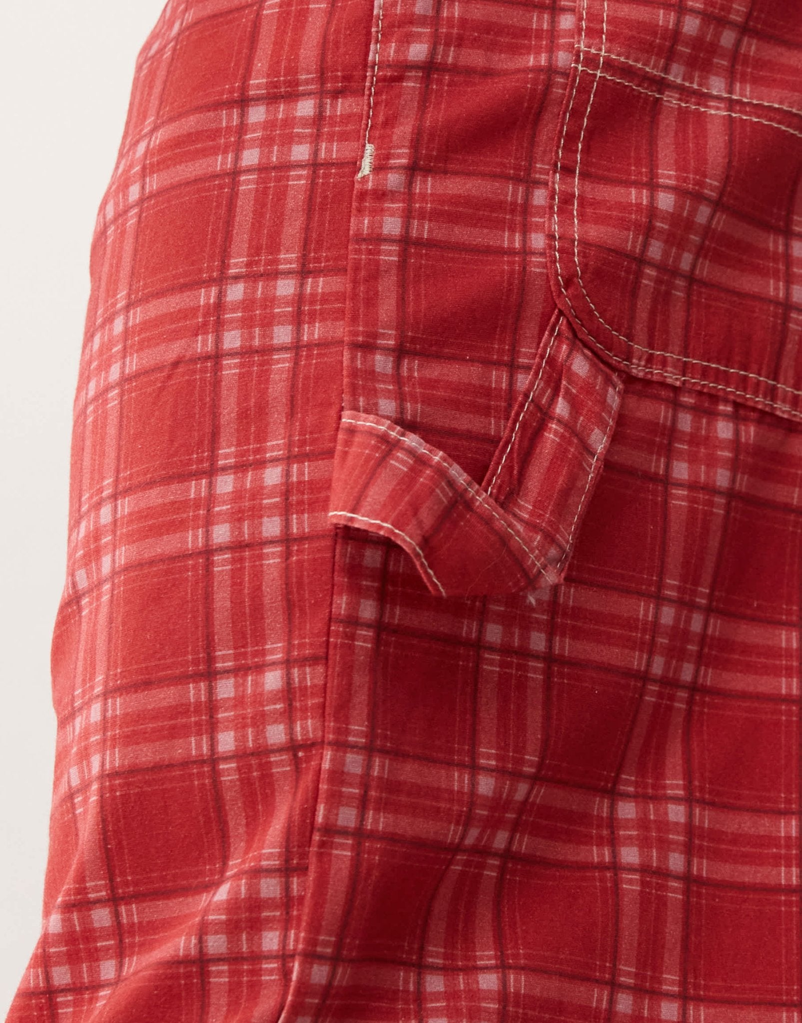 Reclaimed Vintage unisex red check print barrel leg trouser - ASOS Sample Sale