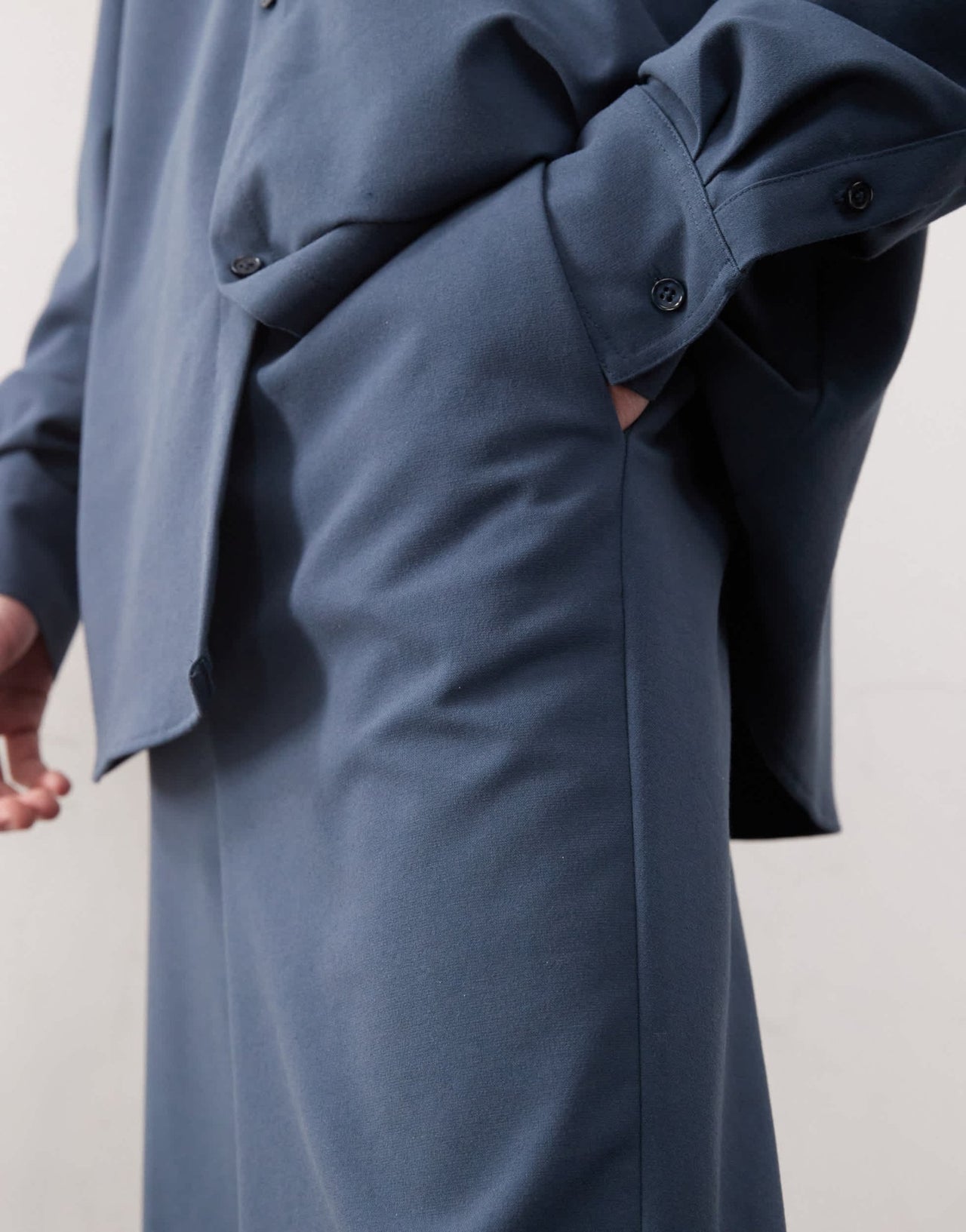 Reclaimed Vintage unisex wide leg suit trouser in navy co - ord - ASOS Sample Sale