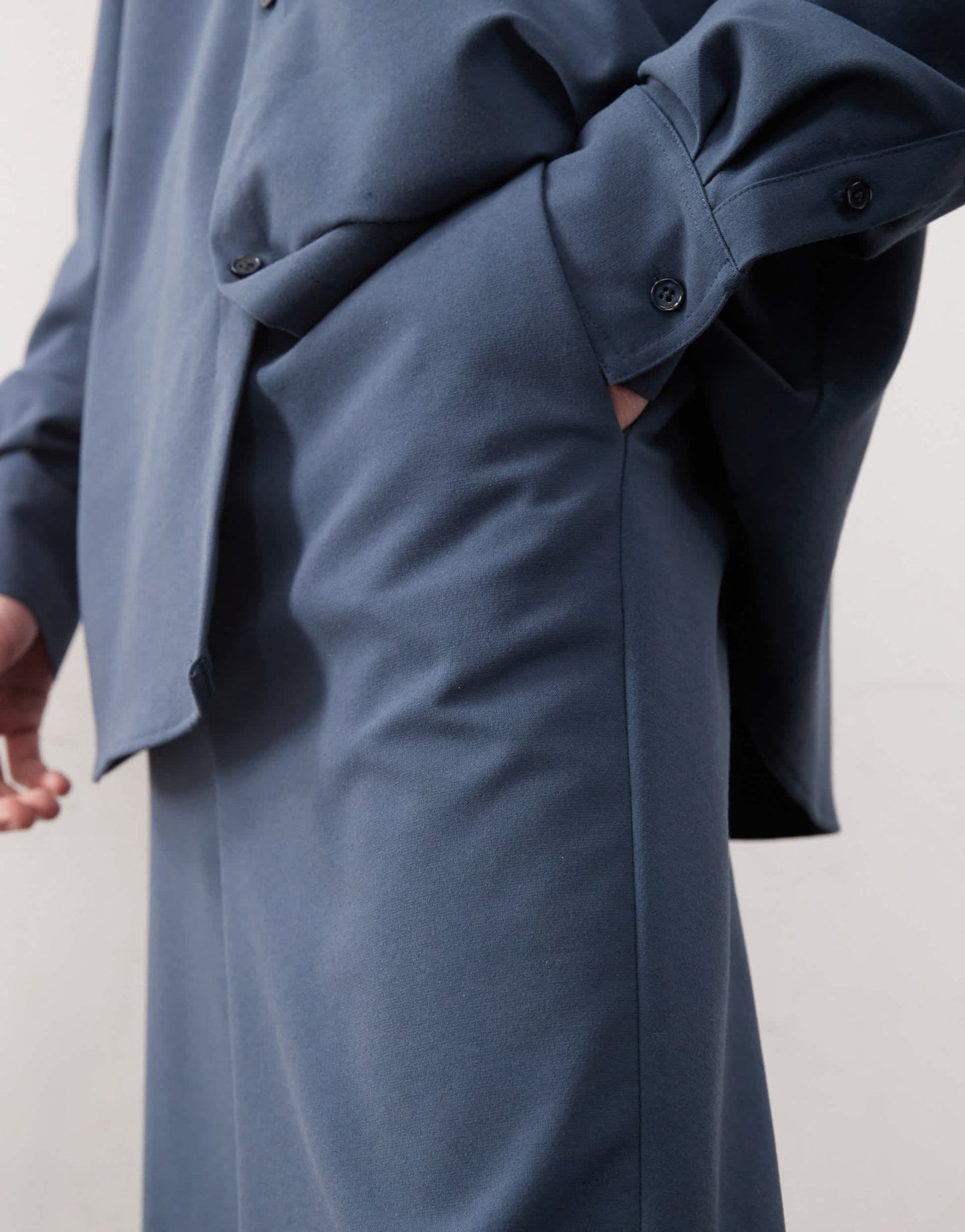 Reclaimed Vintage unisex wide leg suit trouser in navy co - ord - ASOS Sample Sale
