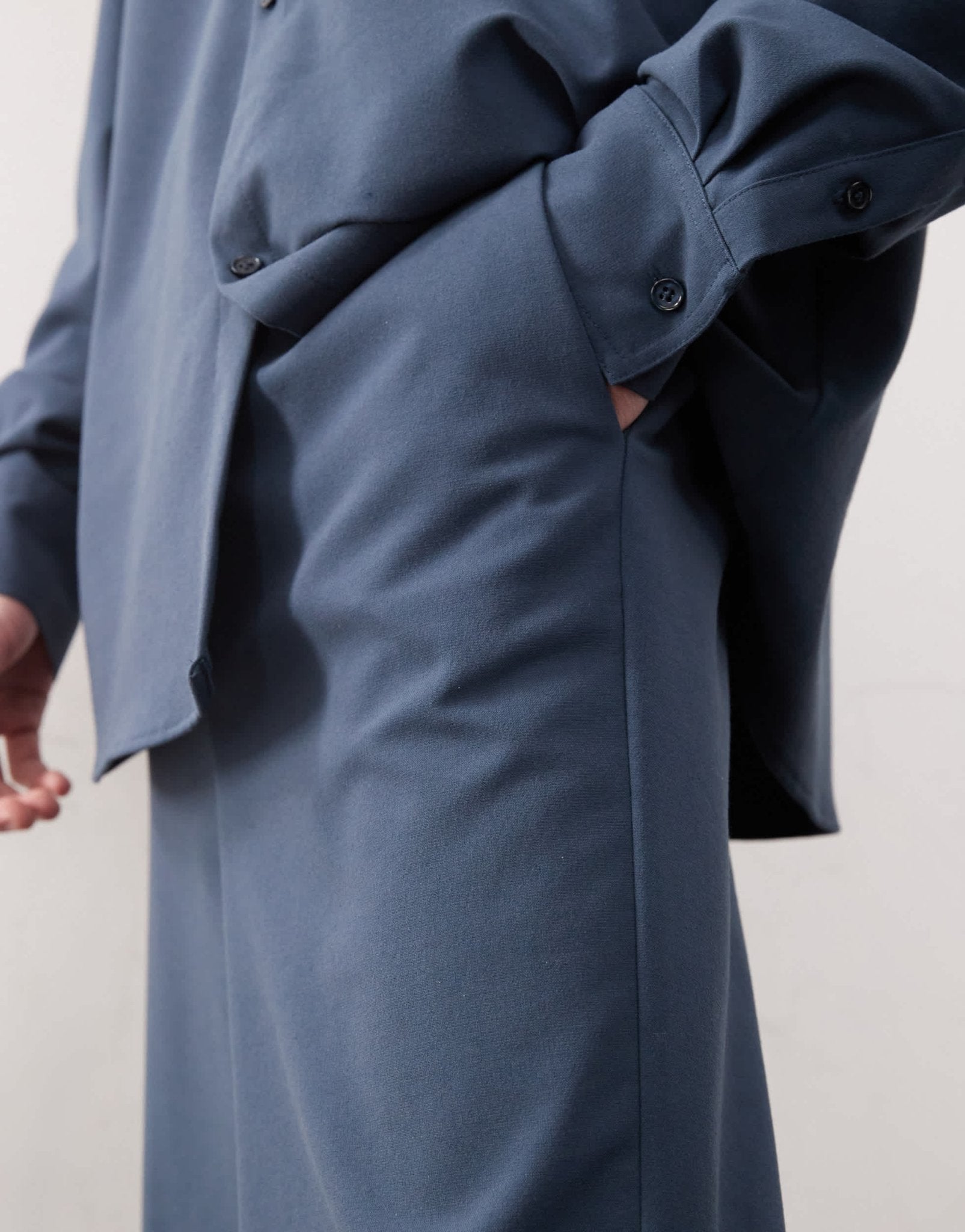 Reclaimed Vintage unisex wide leg suit trouser in navy co - ord - ASOS Sample Sale