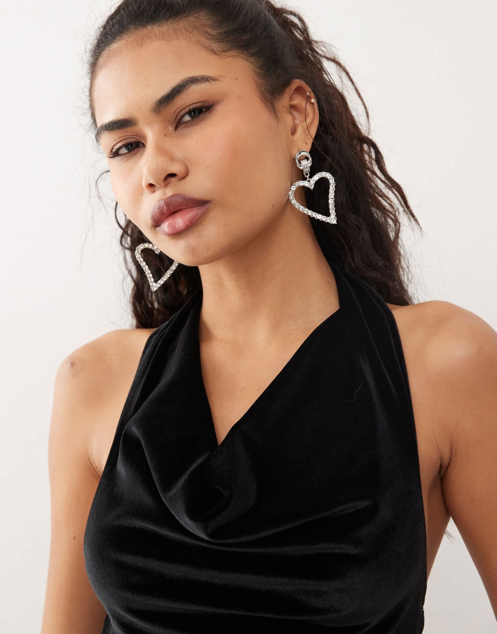 Reclaimed Vintage velvet halterneck top co - ord in black - ASOS Sample Sale