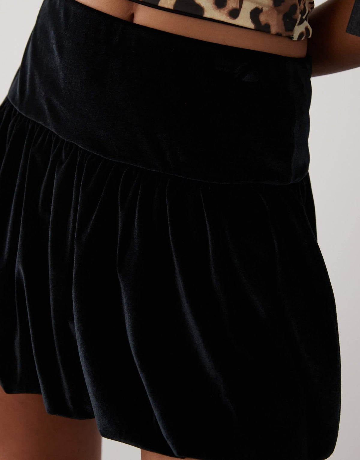 Reclaimed Vintage velvet mini puffball skirt in black - ASOS Sample Sale