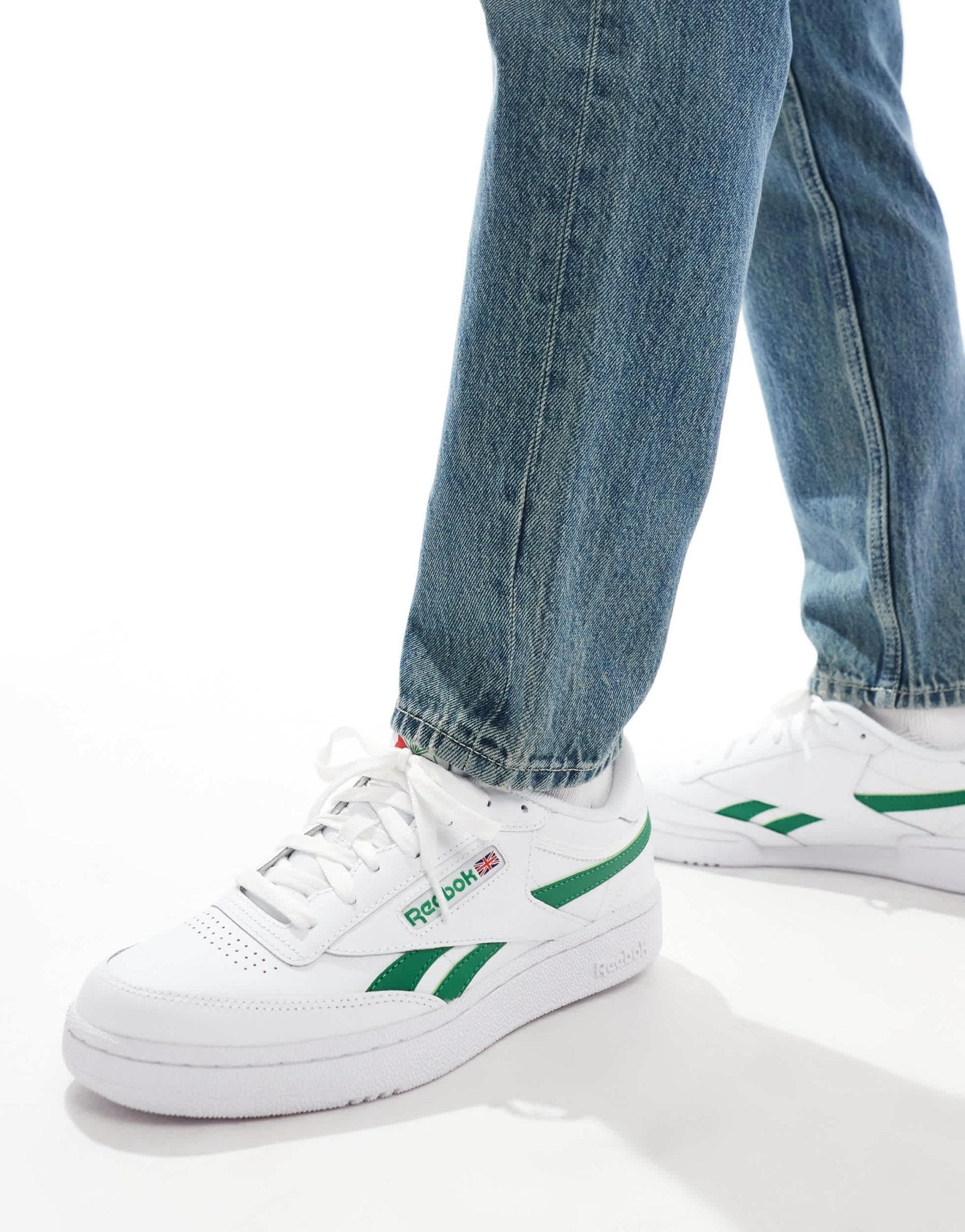 Reebok Club C Revenge trainers in white and green - ASOS Sample Sale