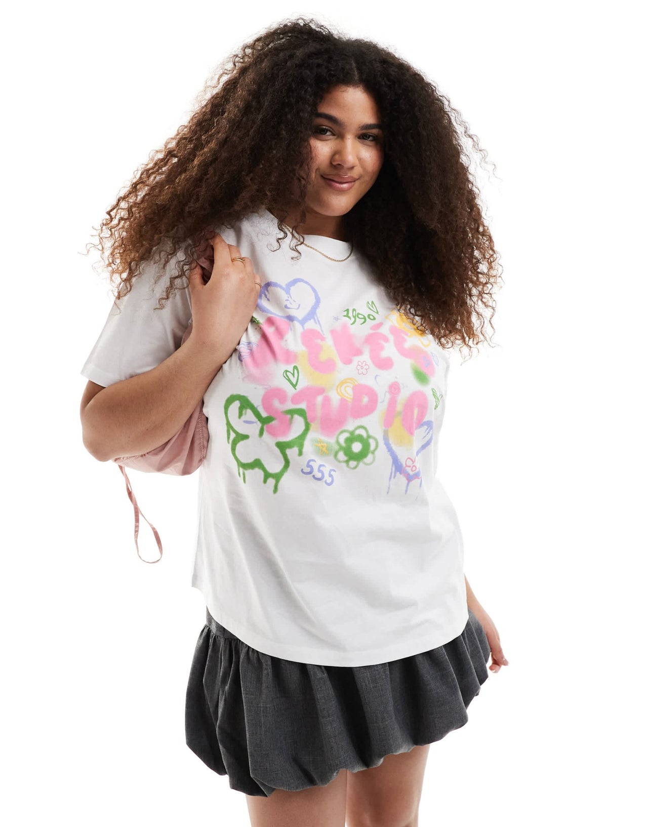 Renee Studio Plus exclusive crew neck graffiti graphic t-shirt in white - ASOS Sample Sale