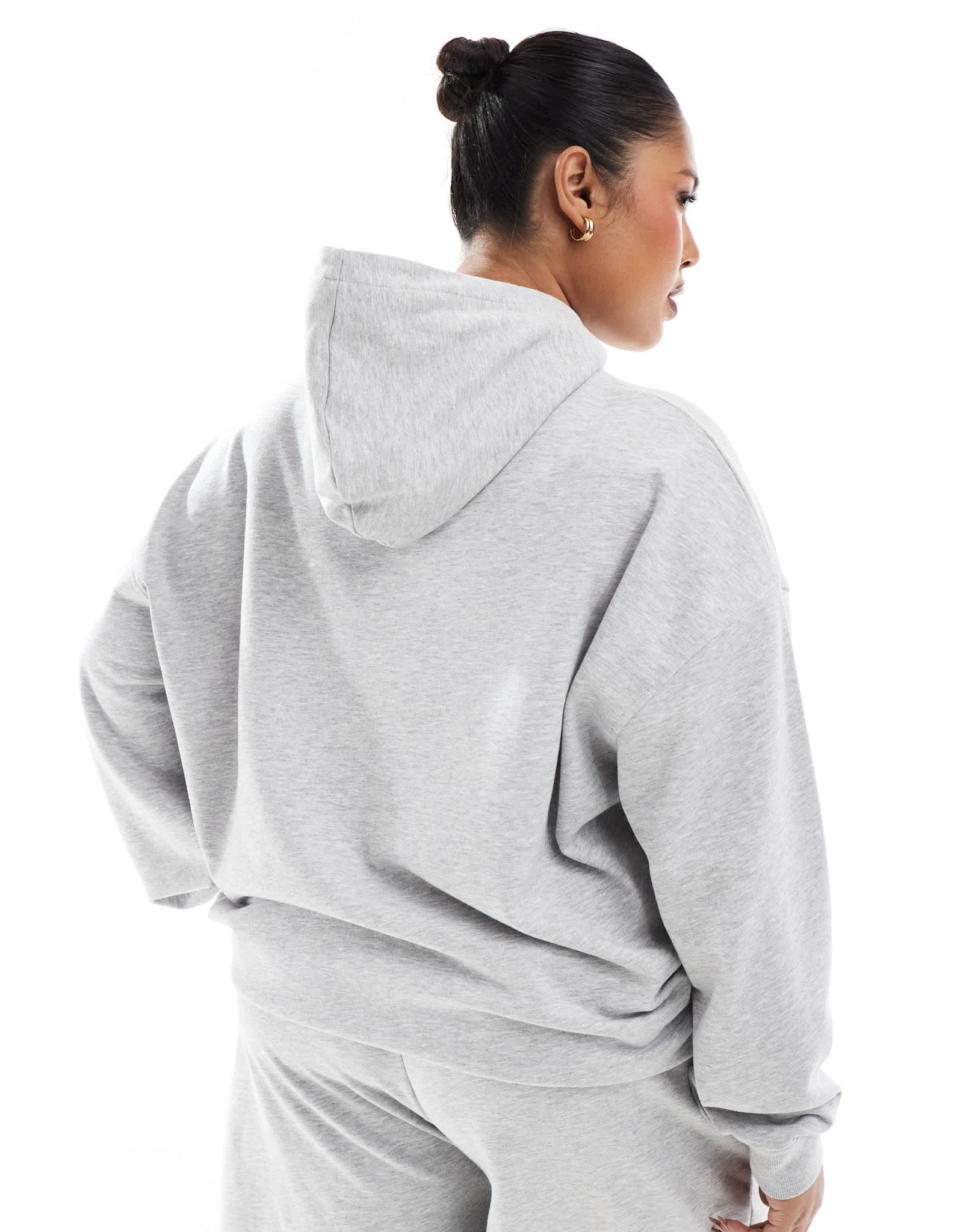 Renee Studio Plus exclusive embroidered flower logo oversized hoodie co-ord in grey - ASOS Sample Sale