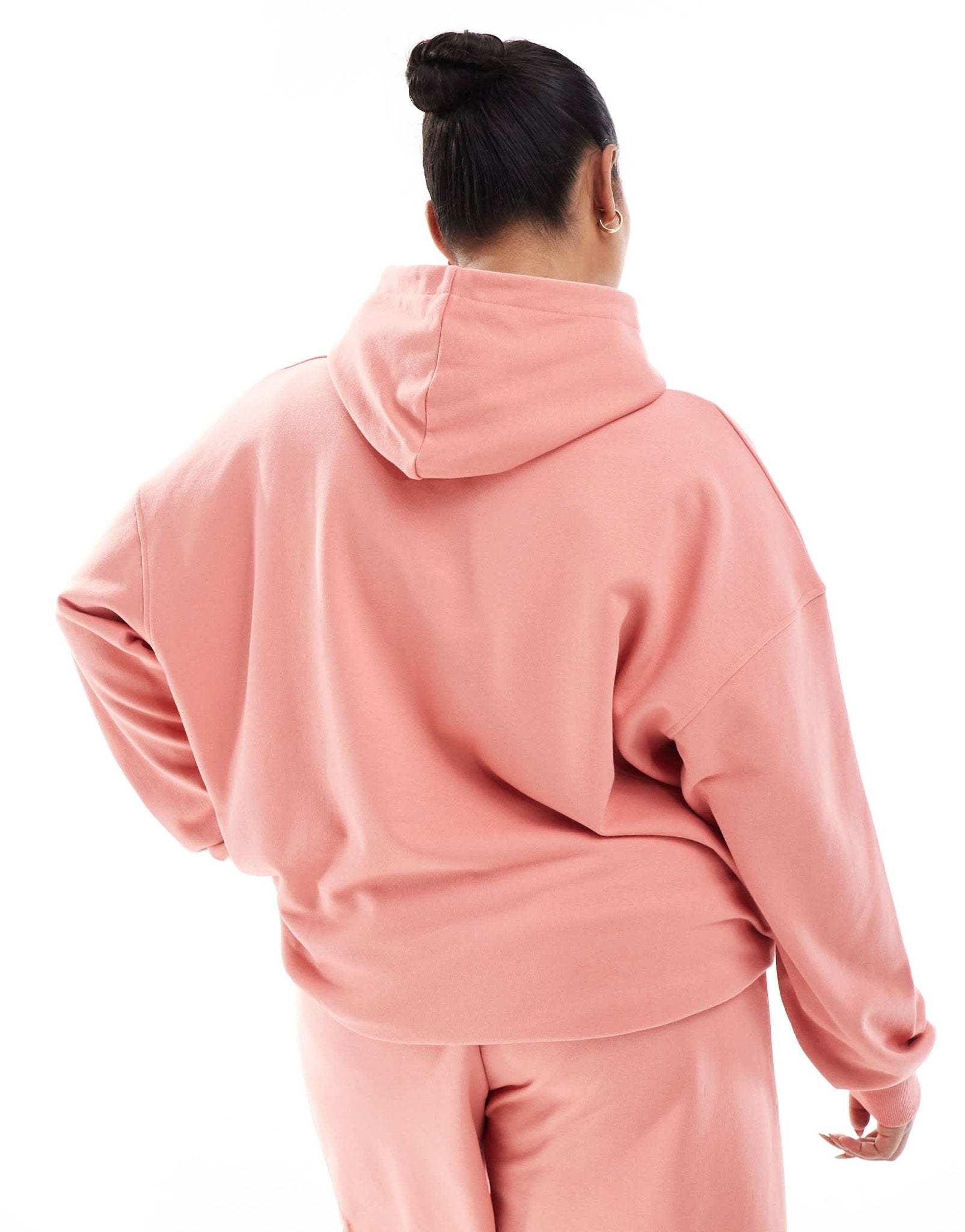 Renee Studio Plus exclusive embroidered logo graphic hoodie co-ord in peach - ASOS Sample Sale