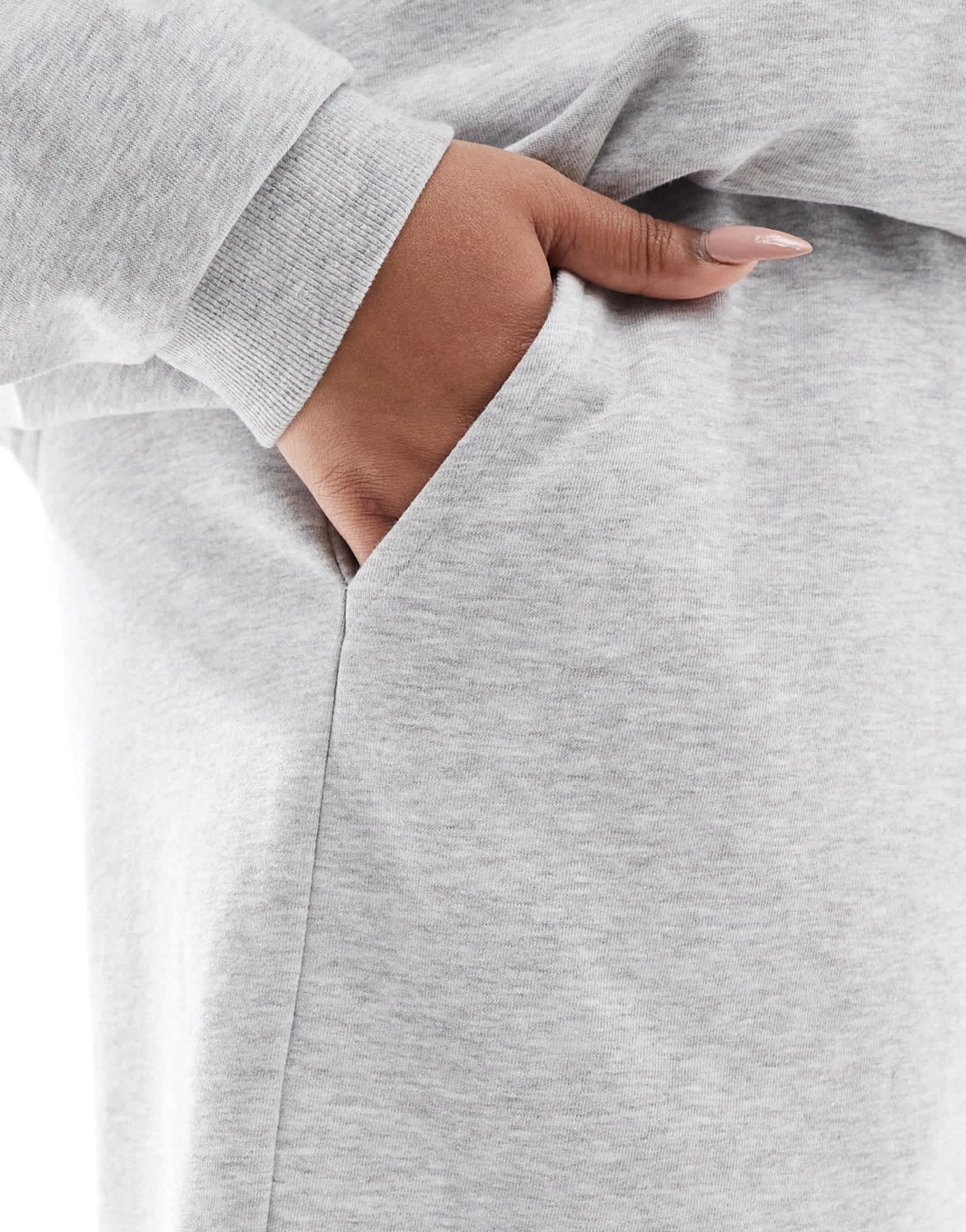 Renee Studio Plus exclusive longline sweat shorts co-ord in grey - ASOS Sample Sale