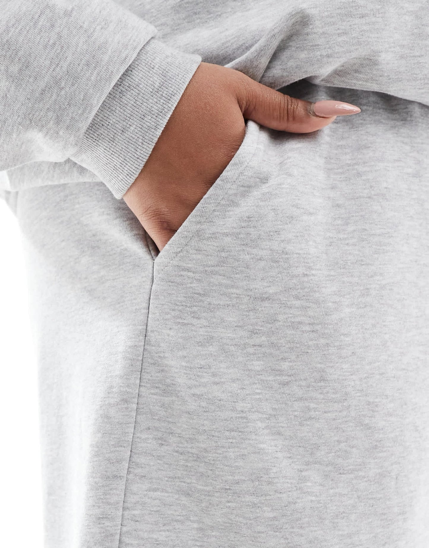 Renee Studio Plus exclusive longline sweat shorts co-ord in grey - ASOS Sample Sale