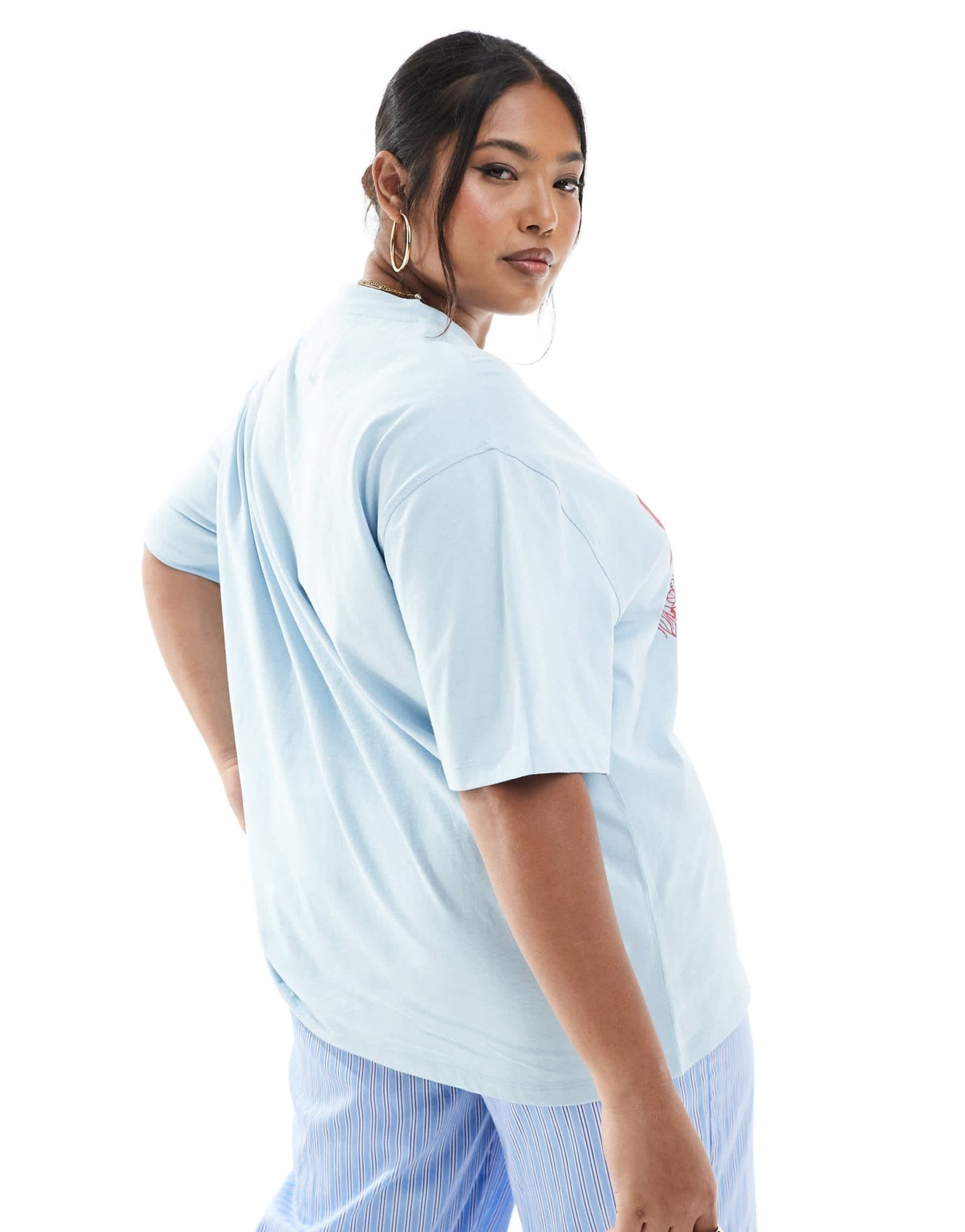 Renee Studio Plus exclusive mermaid martini graphic t-shirt in blue - ASOS Sample Sale