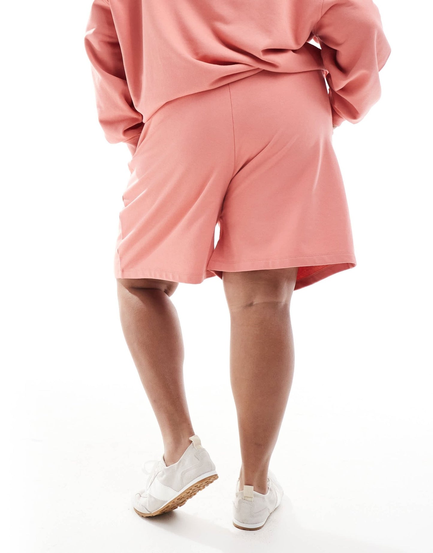 Renee Studio Plus exclusive sweat short co - ord in peach - ASOS Sample Sale