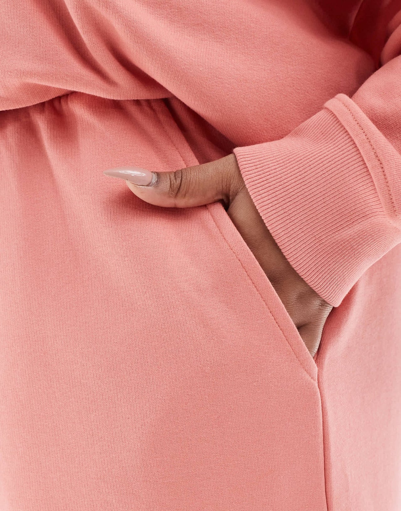 Renee Studio Plus exclusive sweat short co - ord in peach - ASOS Sample Sale