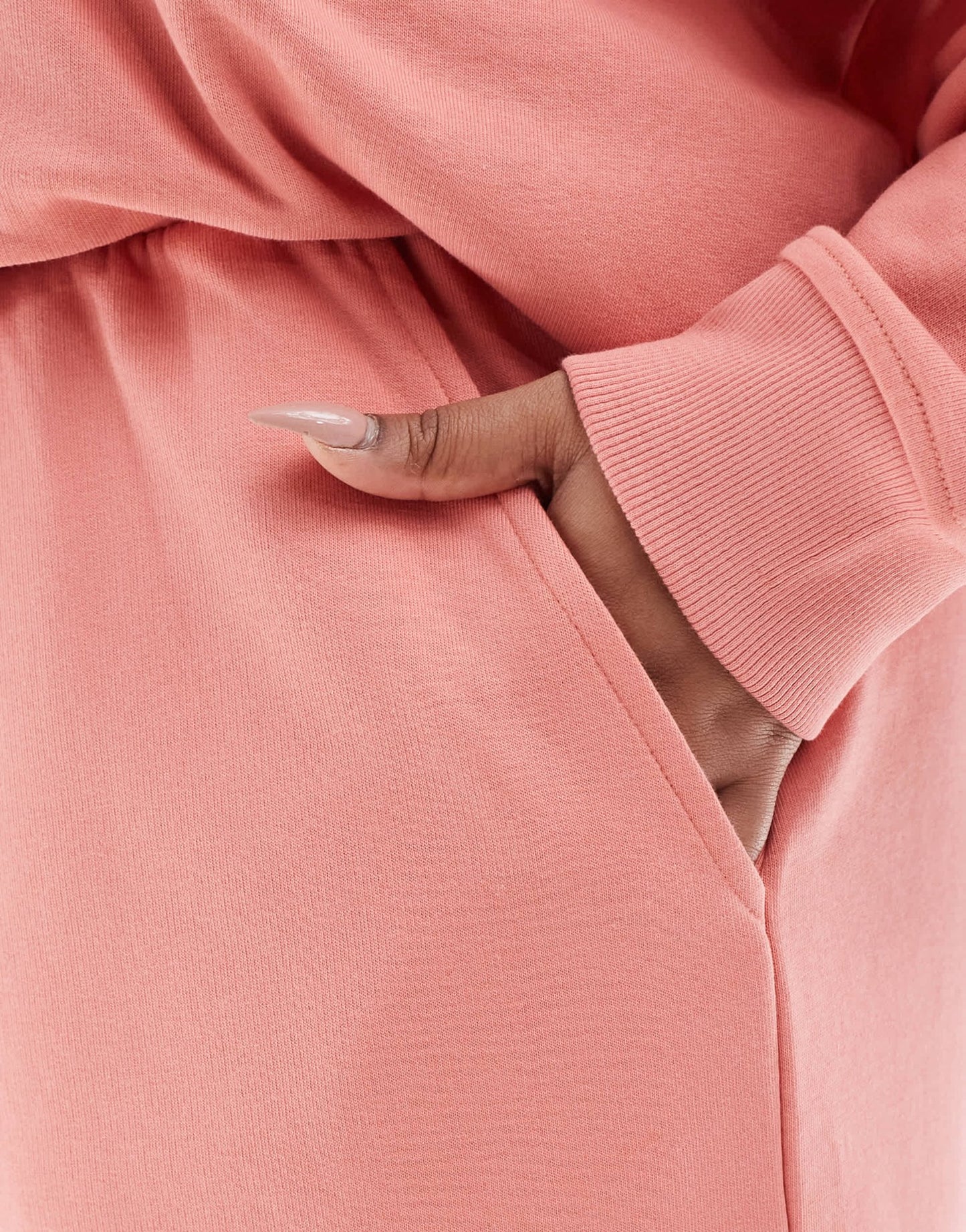 Renee Studio Plus exclusive sweat short co - ord in peach - ASOS Sample Sale