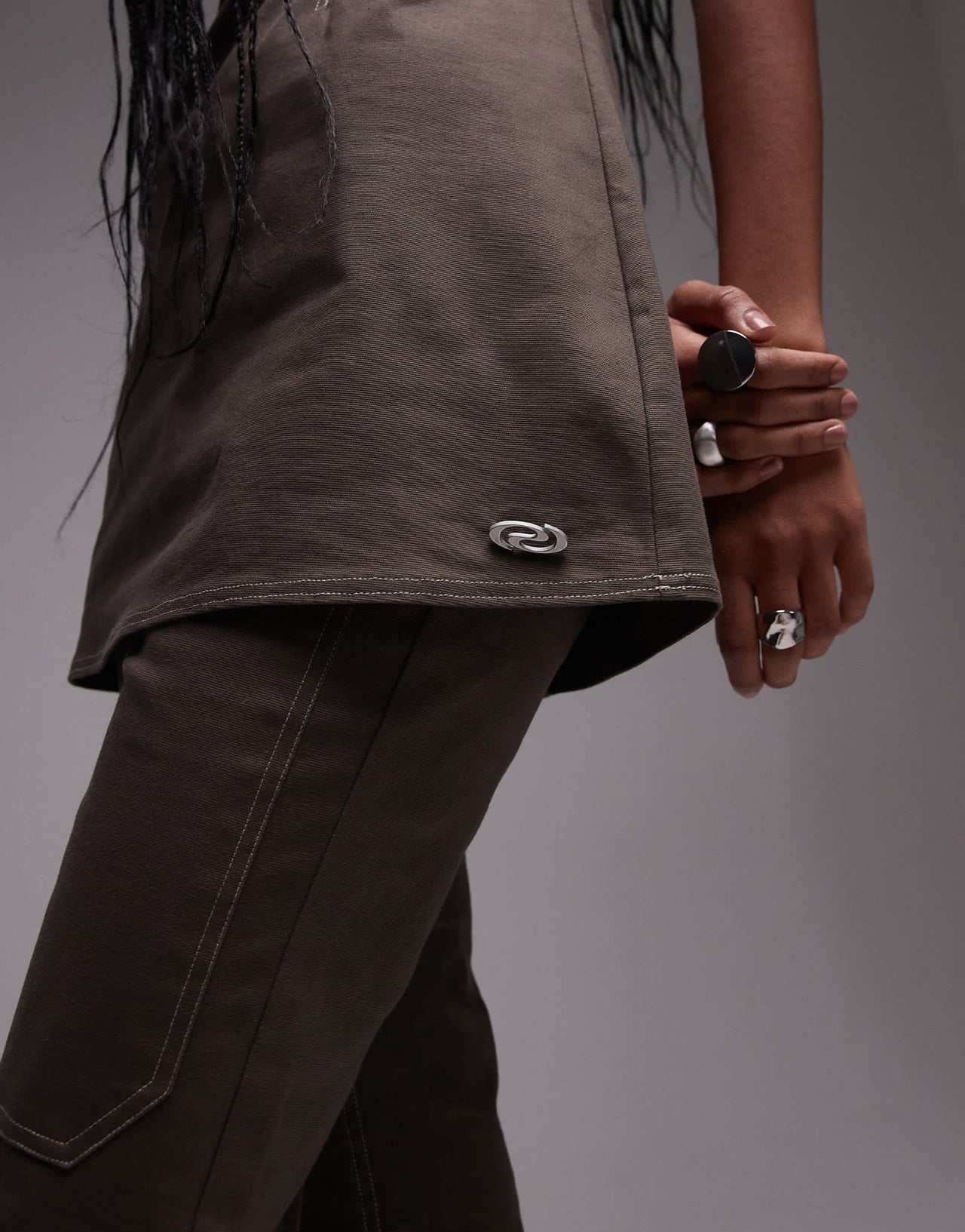 Resume A - line dress in brown co - ord - ASOS Sample Sale