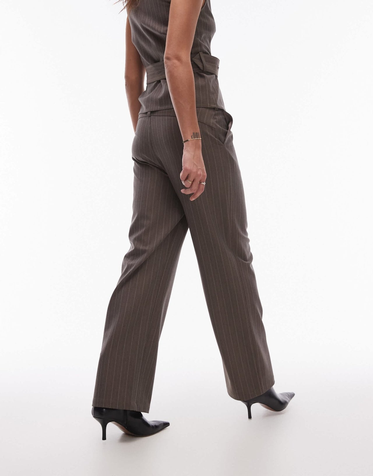 Resume baggy relaxed fit low rise brown pinstripe co - ord - ASOS Sample Sale