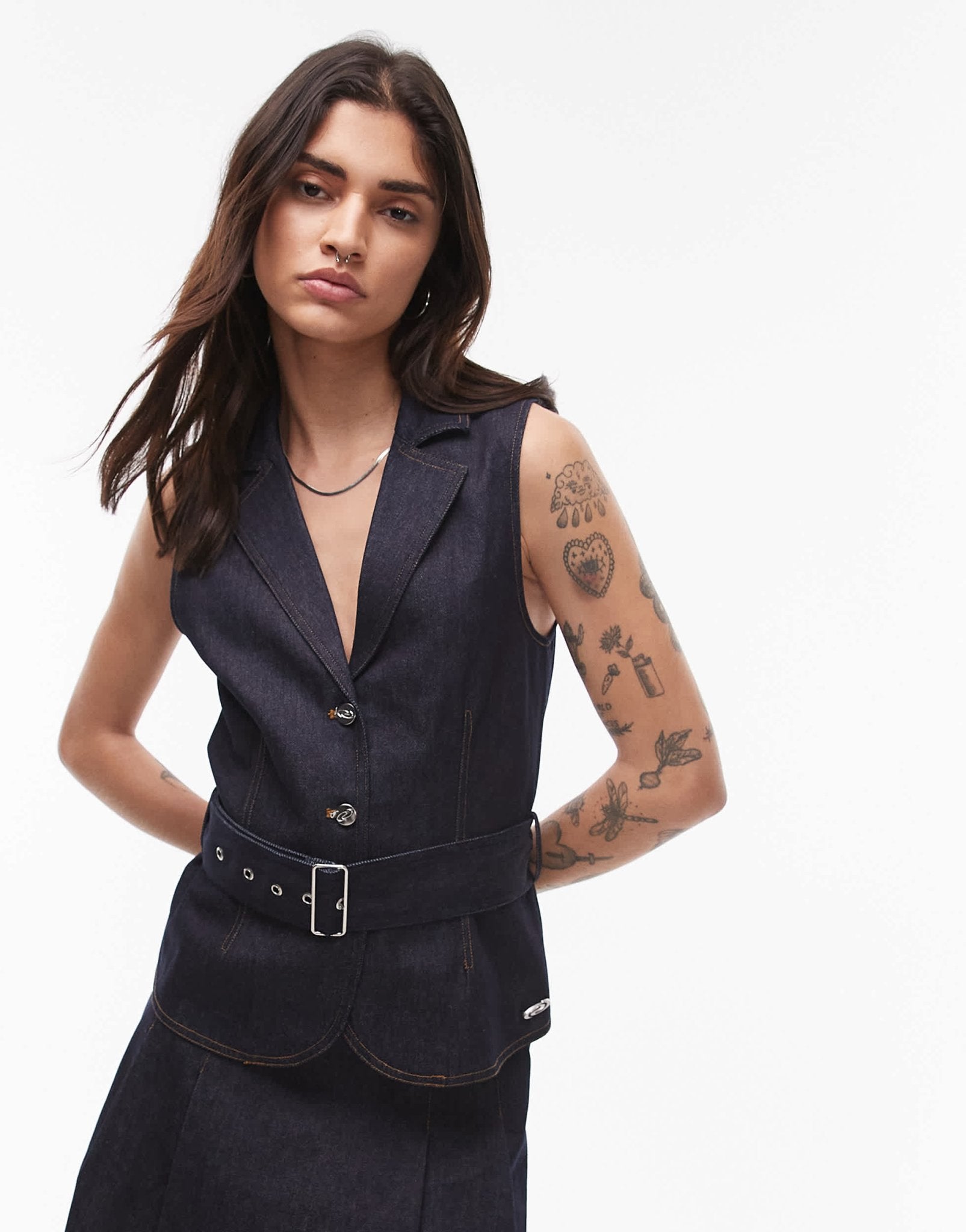 Resume belt up longline waistcoat in indigo blue co-ord - ASOS Sample Sale