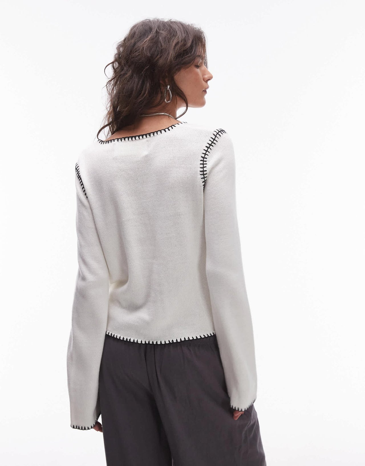 Resume blanket stitch button up cardigan in creme - ASOS Sample Sale