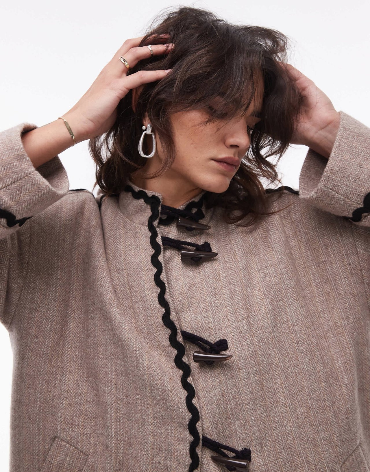Resume blanket stitch toggle button jacket in sand - ASOS Sample Sale