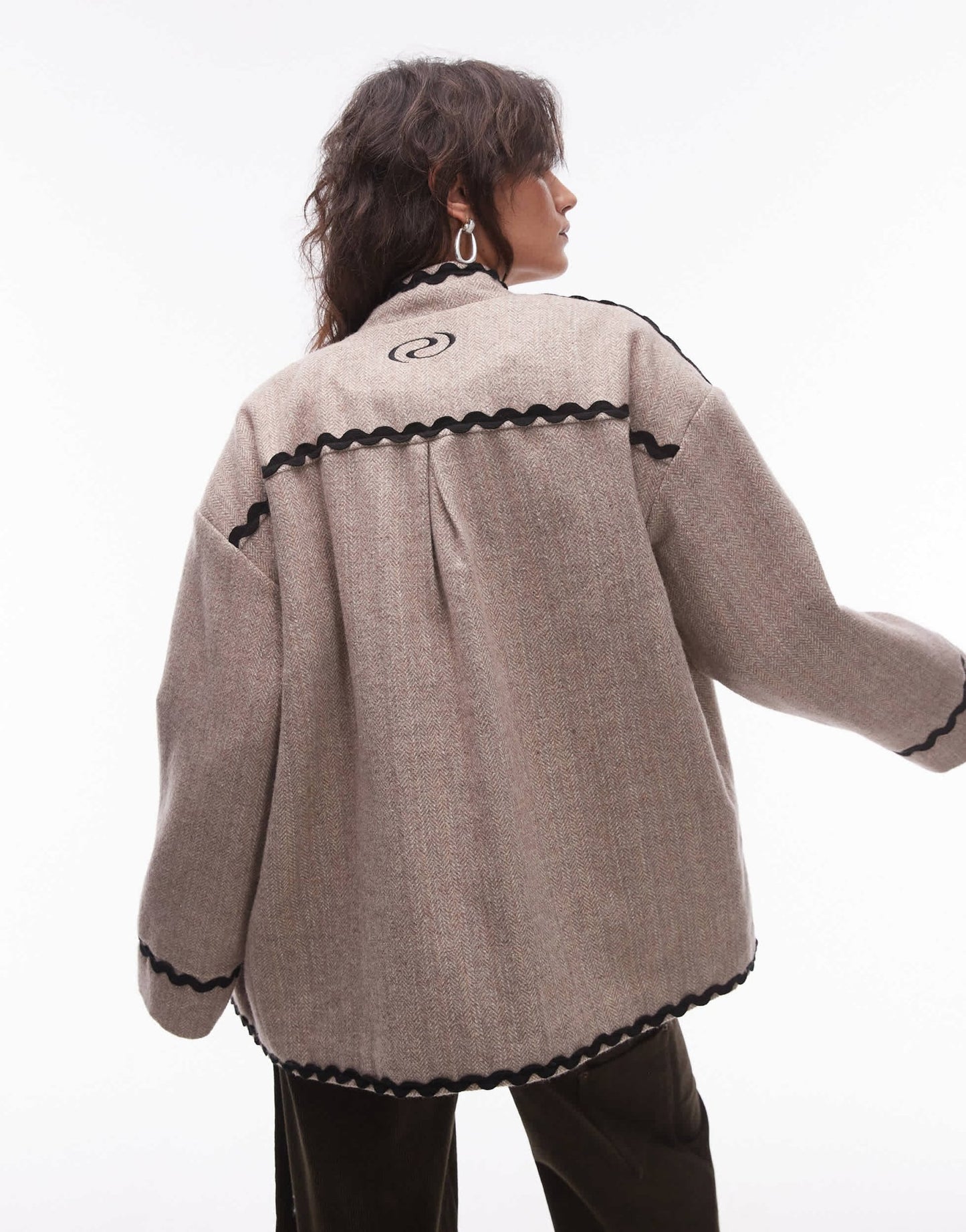 Resume blanket stitch toggle button jacket in sand - ASOS Sample Sale