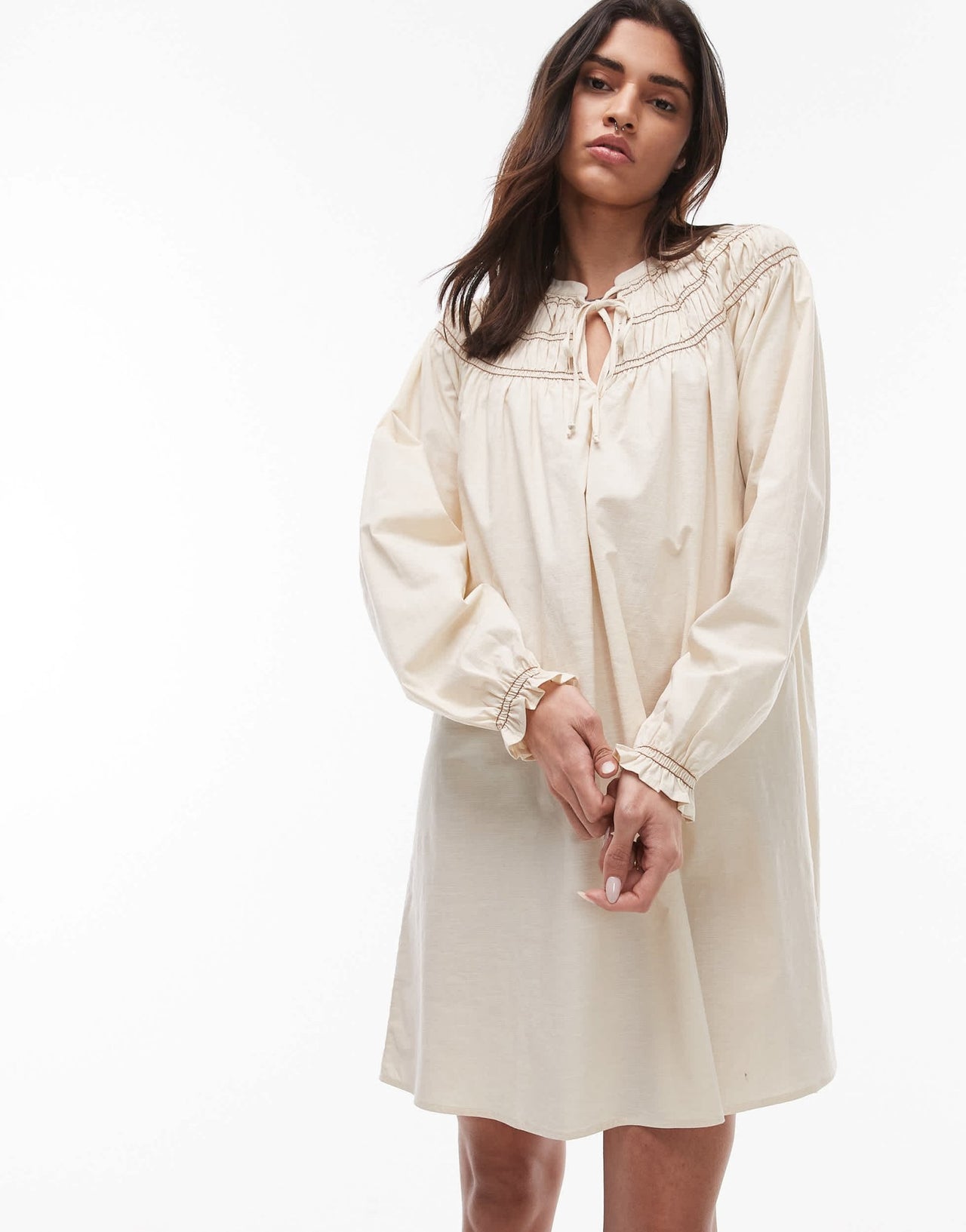 Resume boho chuck on smock dress in creme - ASOS Sample Sale