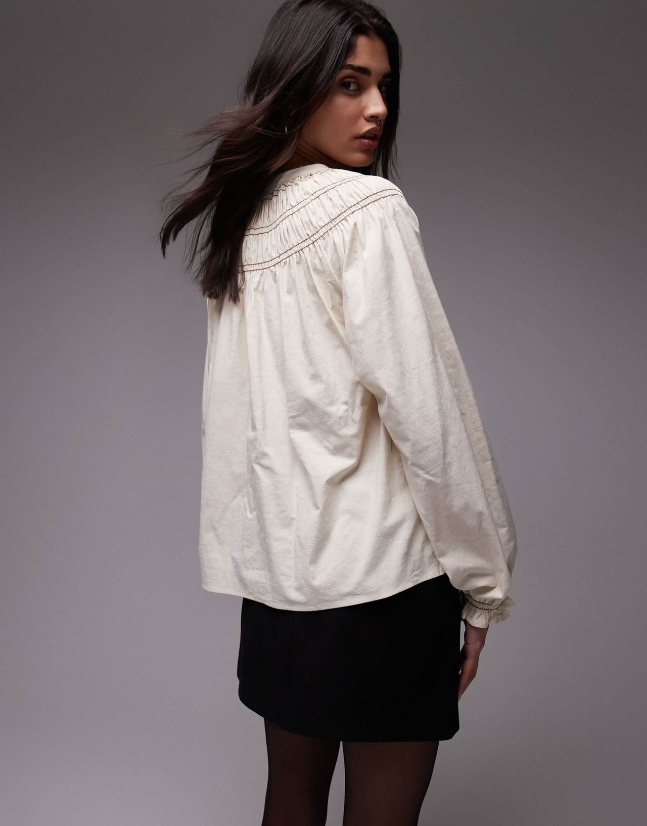 Resume boho oversized blouse in creme - ASOS Sample Sale