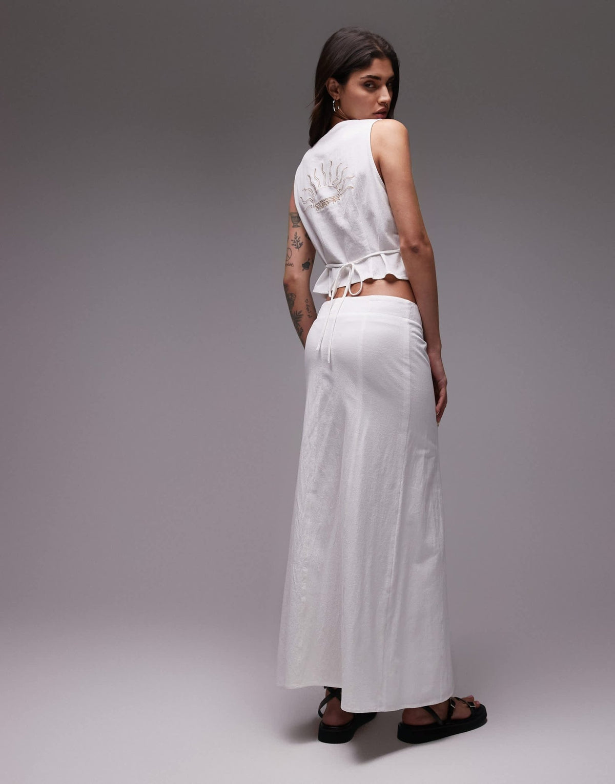 Resume low rise midi skirt in white co-ord - ASOS Sample Sale