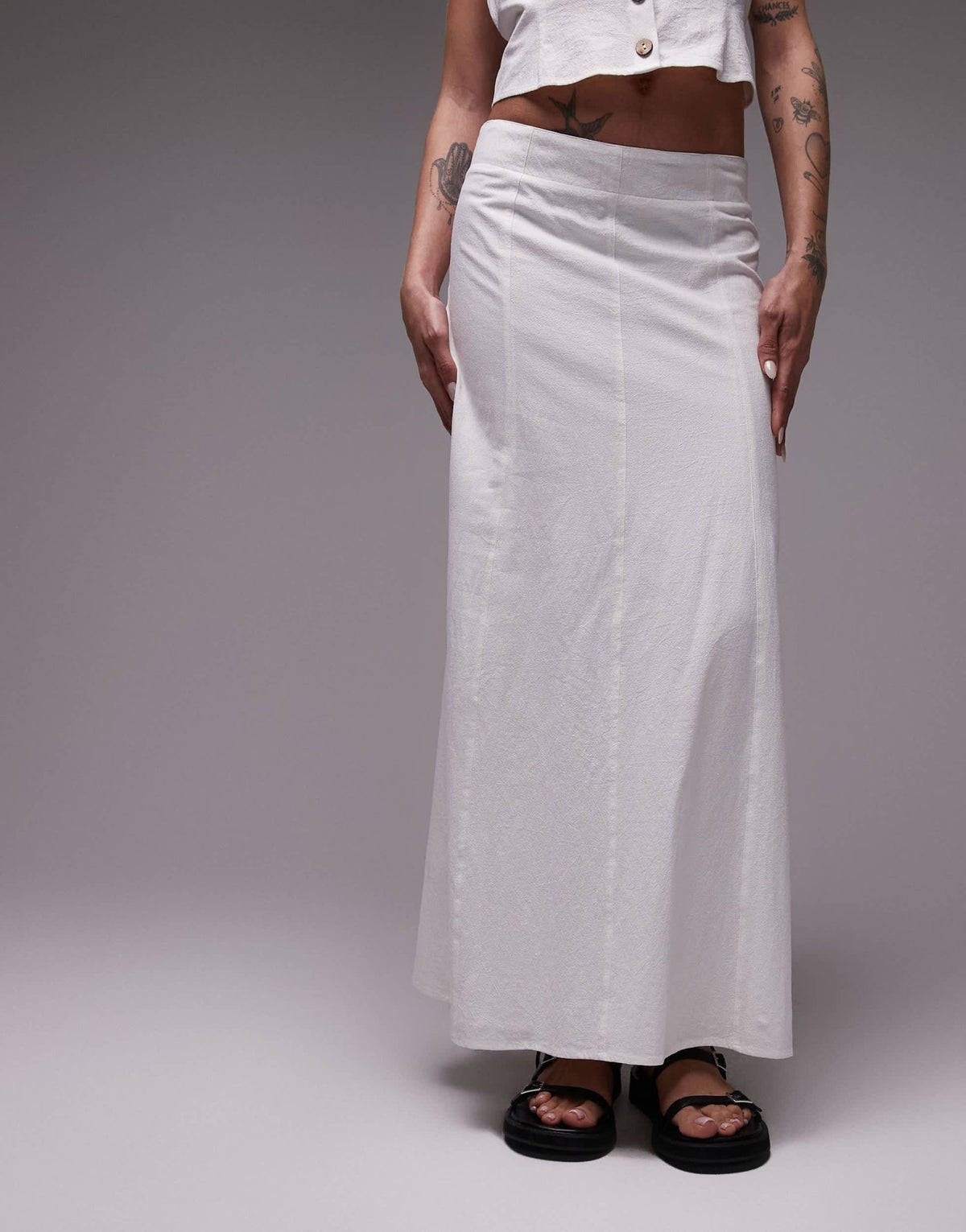 Resume low rise midi skirt in white co-ord - ASOS Sample Sale