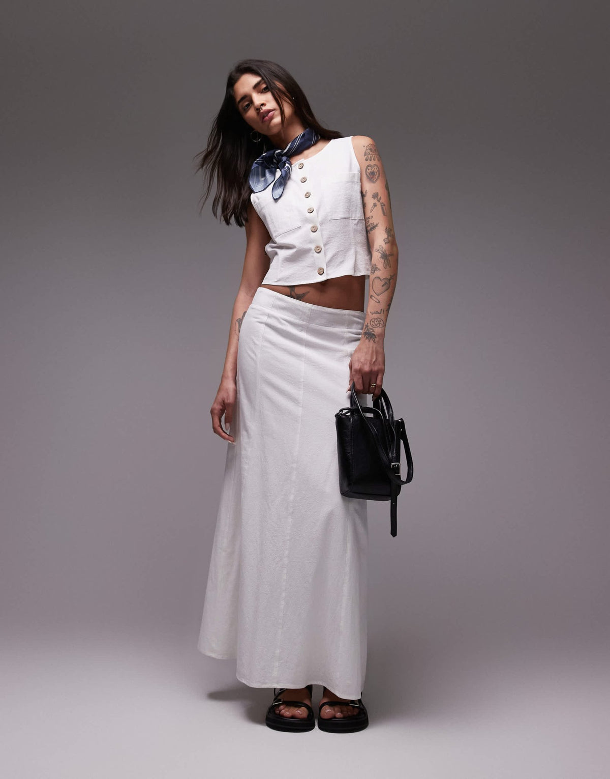 Resume low rise midi skirt in white co-ord - ASOS Sample Sale