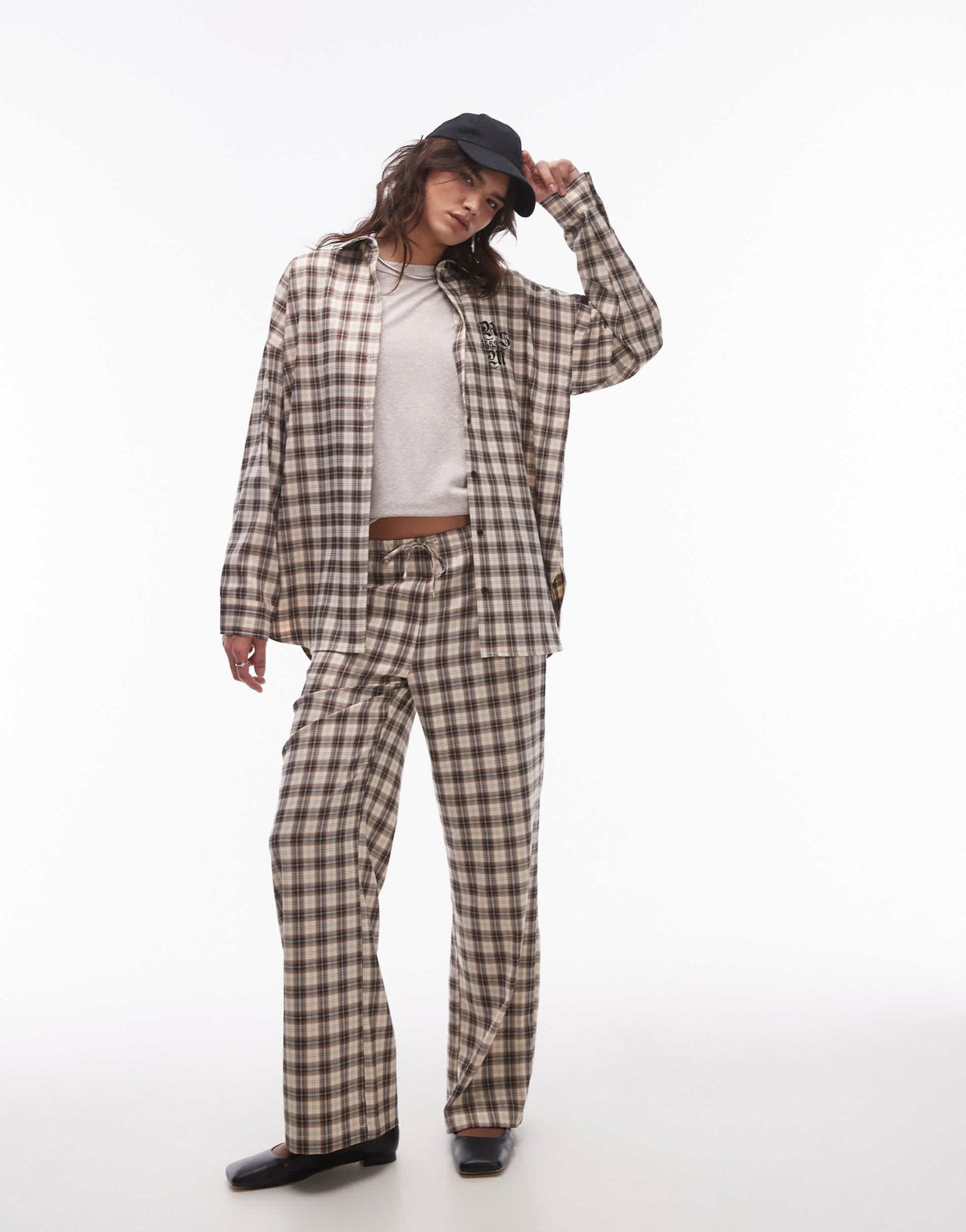 Resume oversized shirt with front logo in check co - ord - ASOS Sample Sale