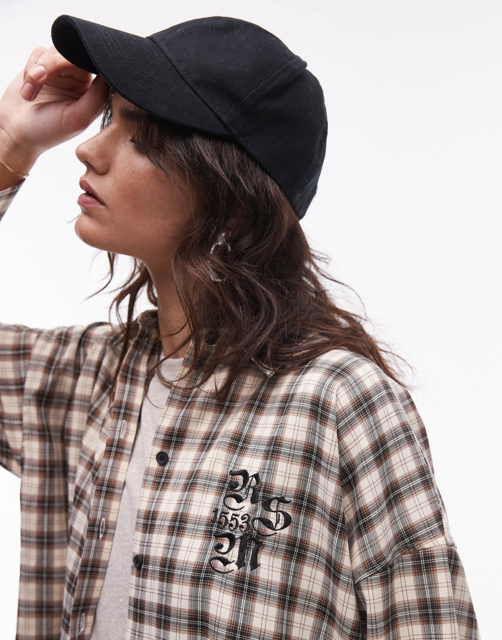 Resume oversized shirt with front logo in check co - ord - ASOS Sample Sale