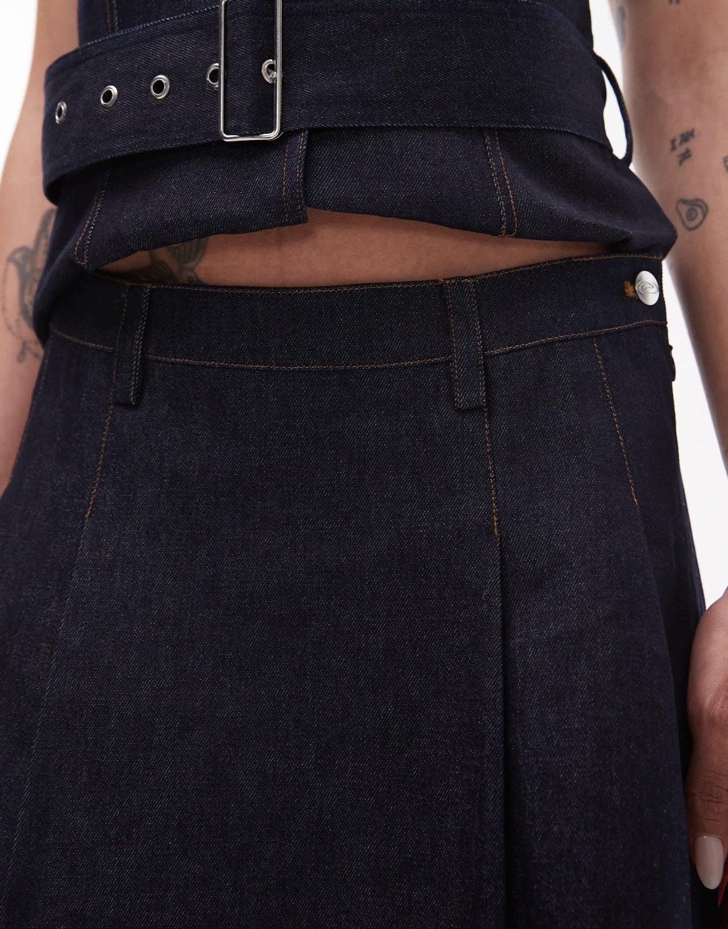 Resume pleated mini skirt in indigo blue co-ord - ASOS Sample Sale